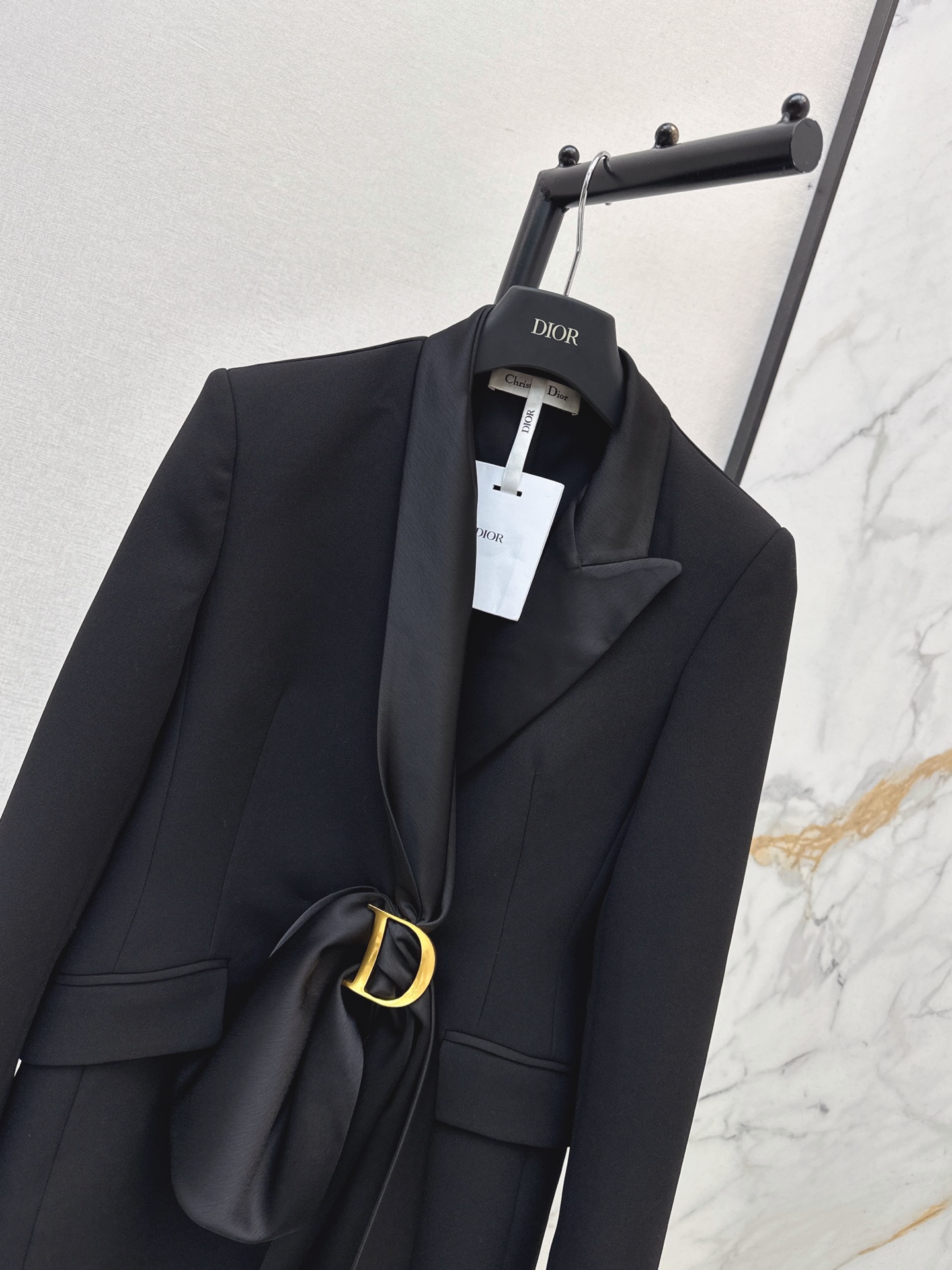 CD 26fw blazer with fringed sash belt