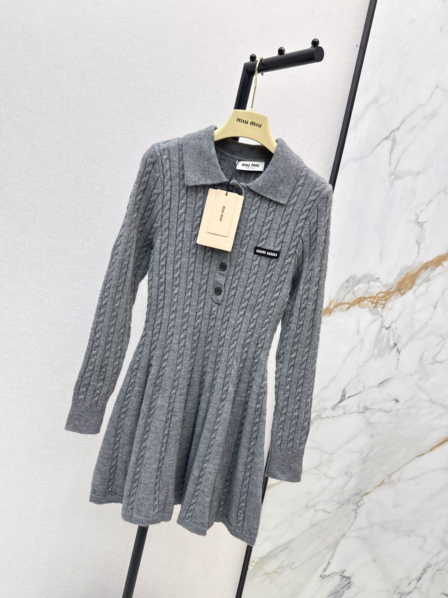 Miu 26fw cable knit dress