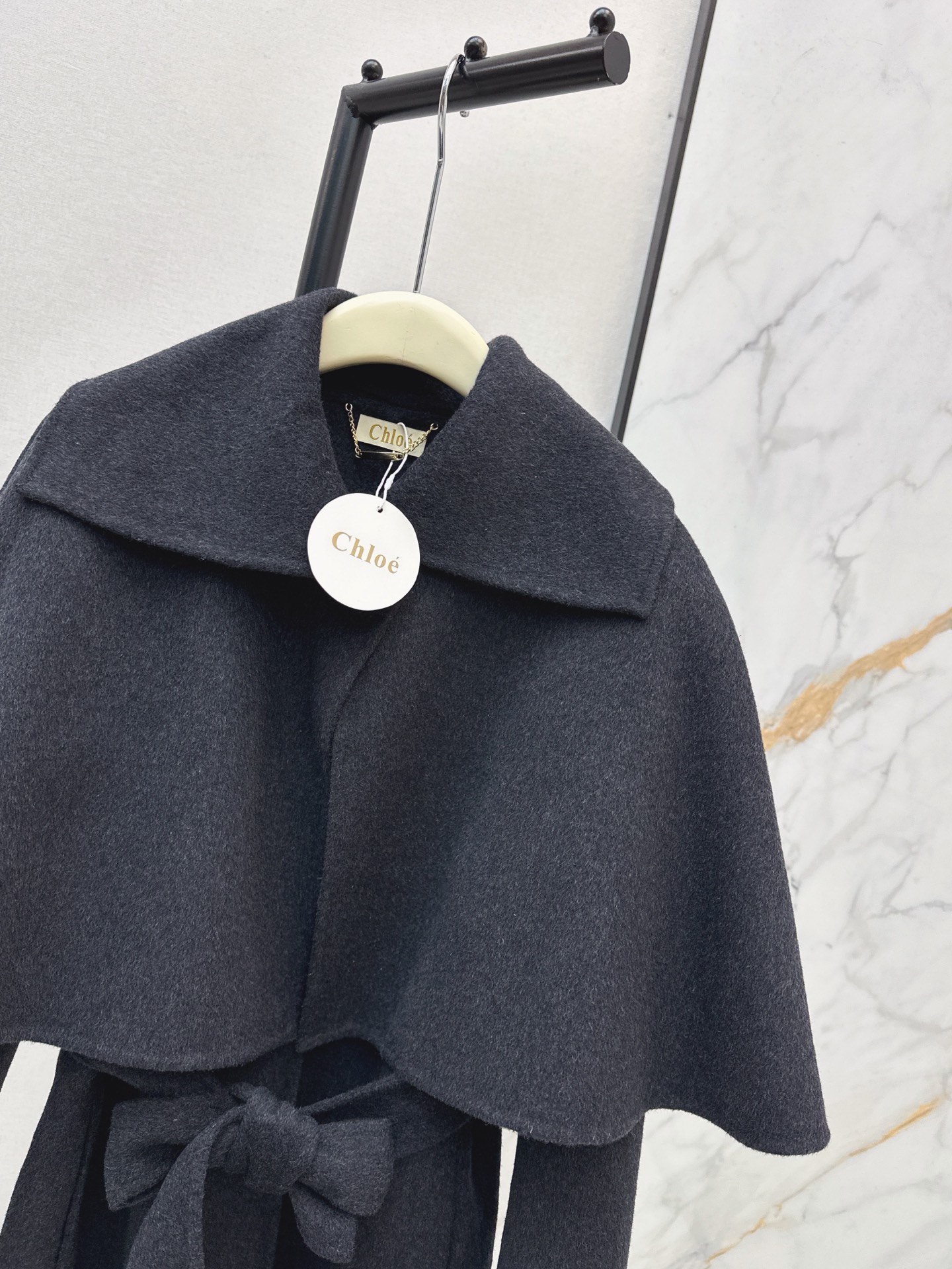Chol 26fw detachable woolen cape overcoats