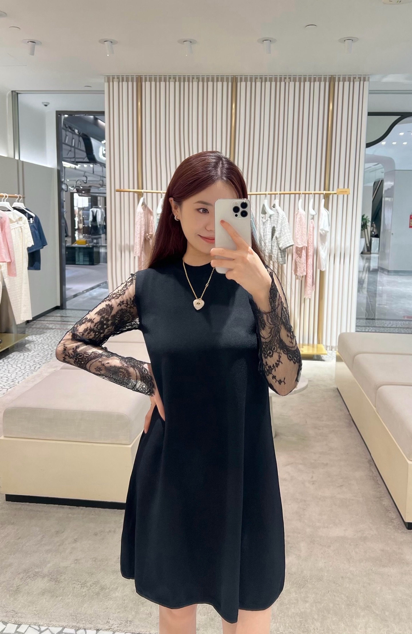 Valen 26fw lace knit dress