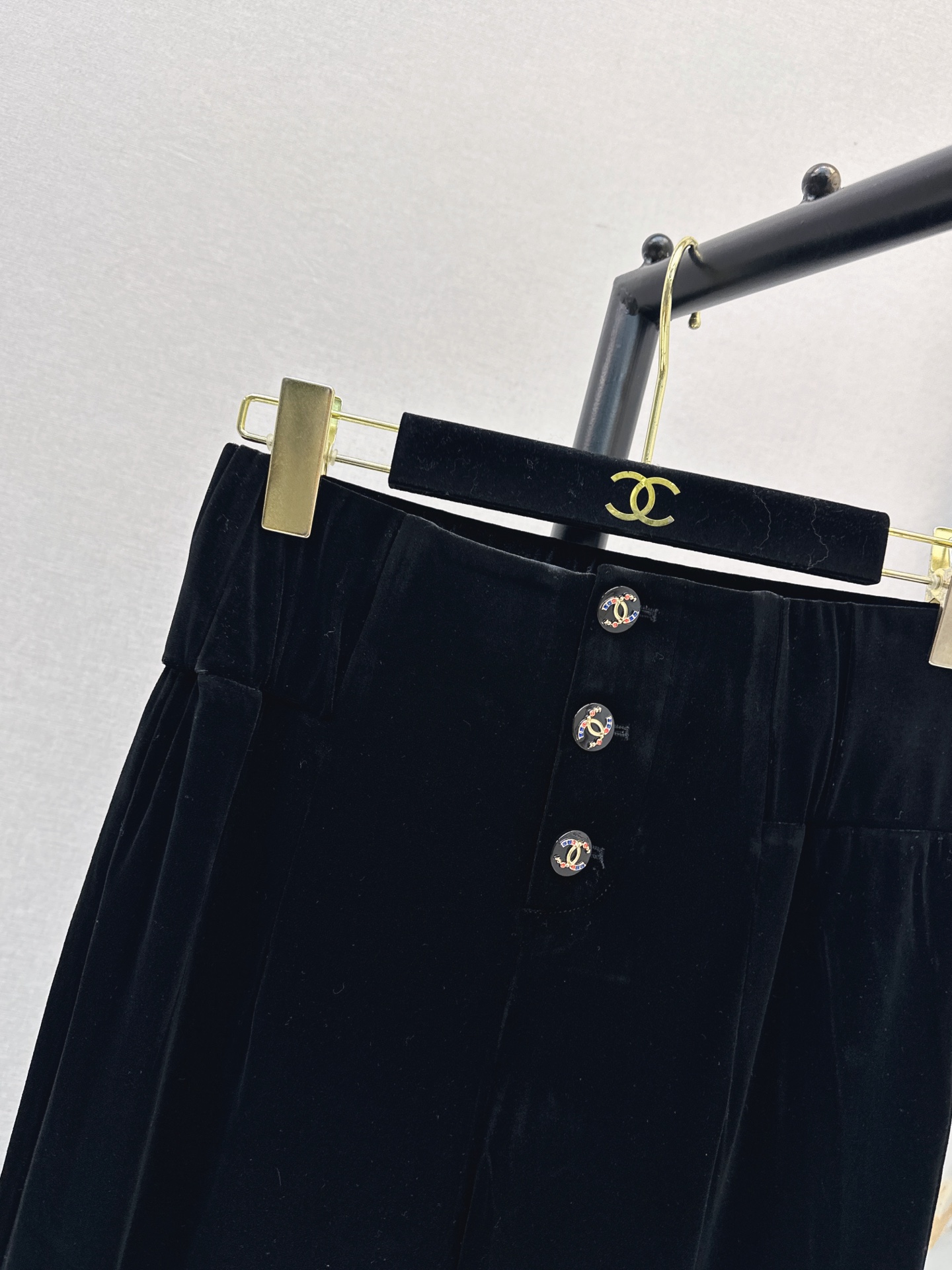 Chan 26fw velvet straight-leg pants