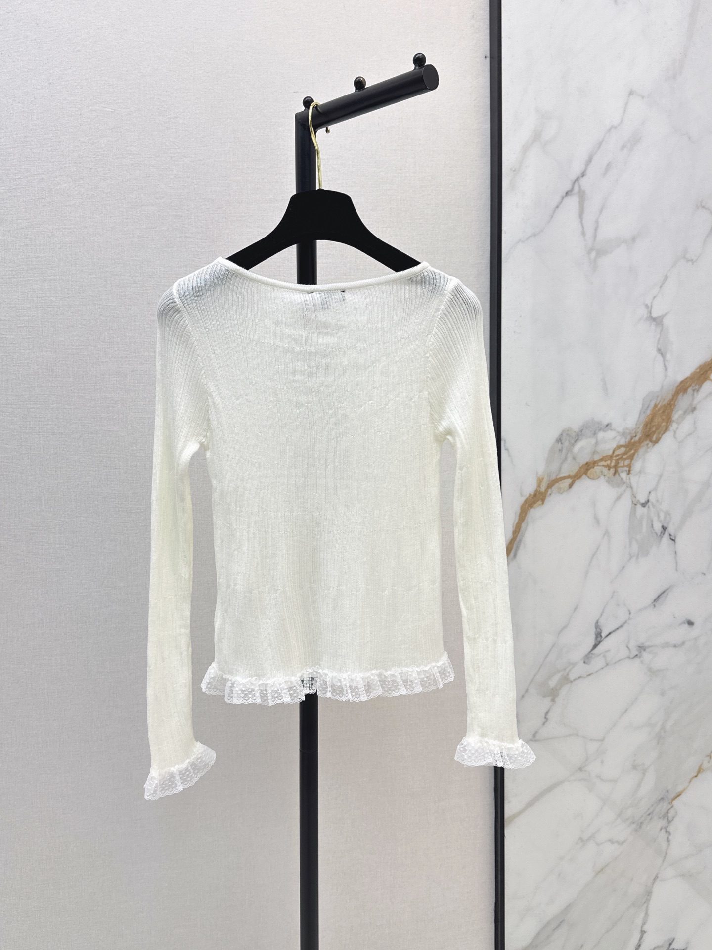 Chan 26fw lace trim knitwear