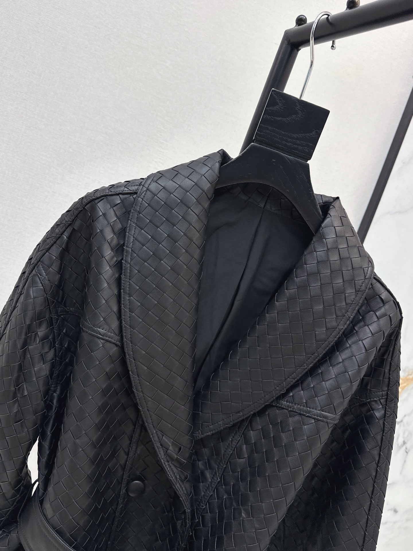 Bott 26ss leather woven jacket