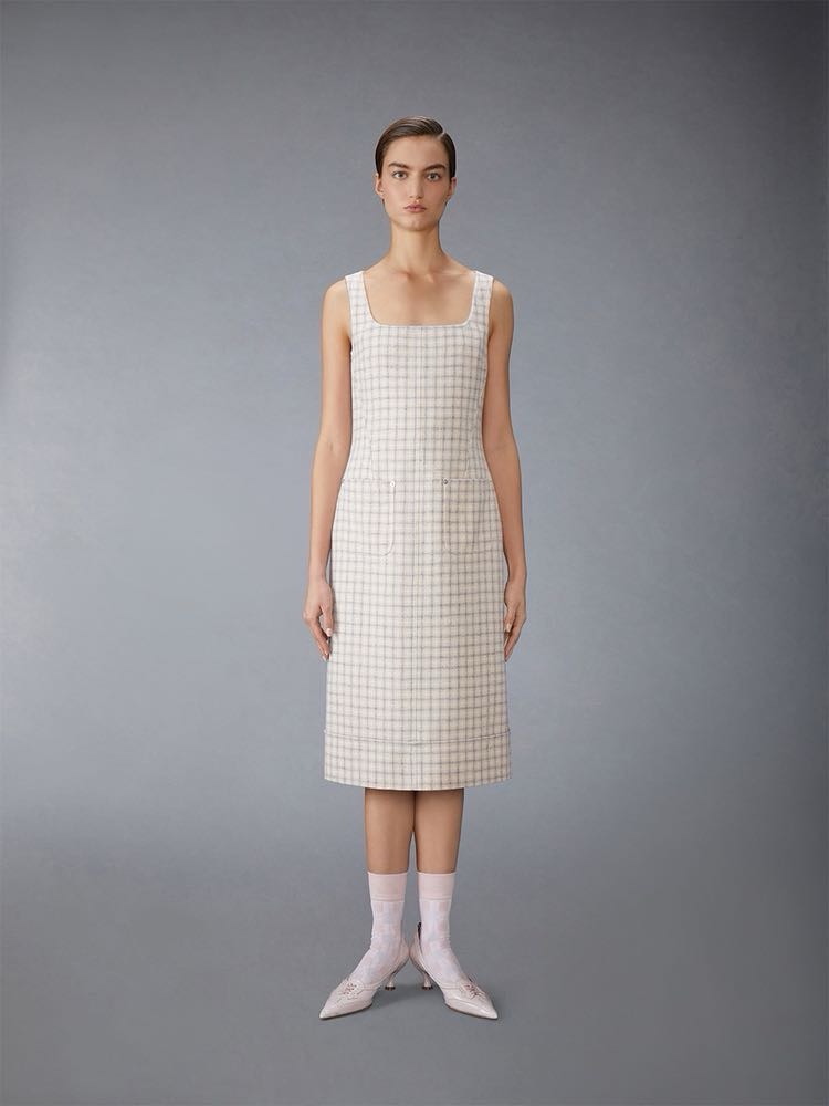 Thom 26fw sleeveless tweed dress