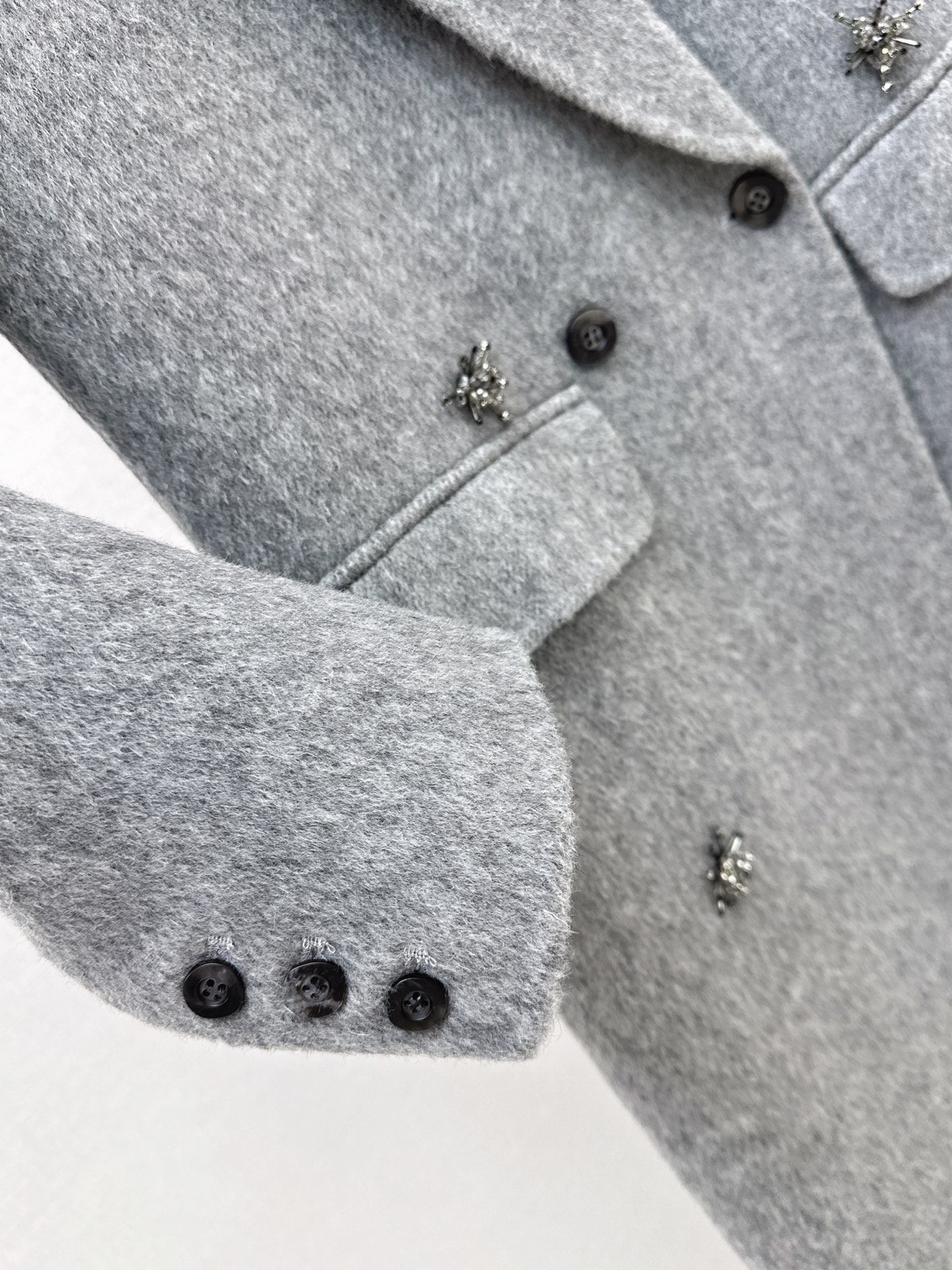 Miu 26fw rhinestone woolen overcoast