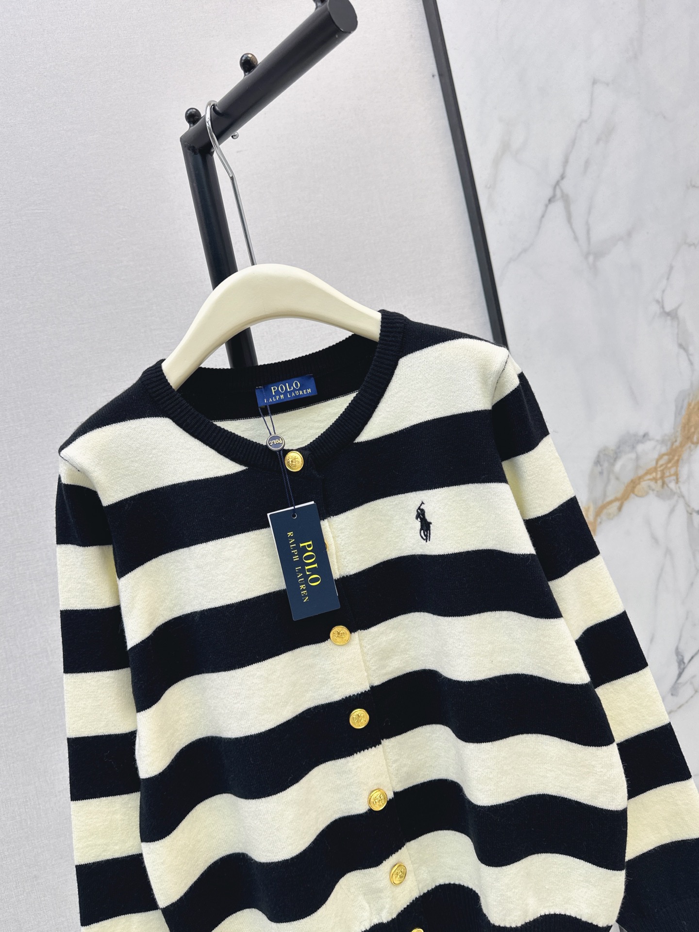Ralp 26fw stripe knit cardigan