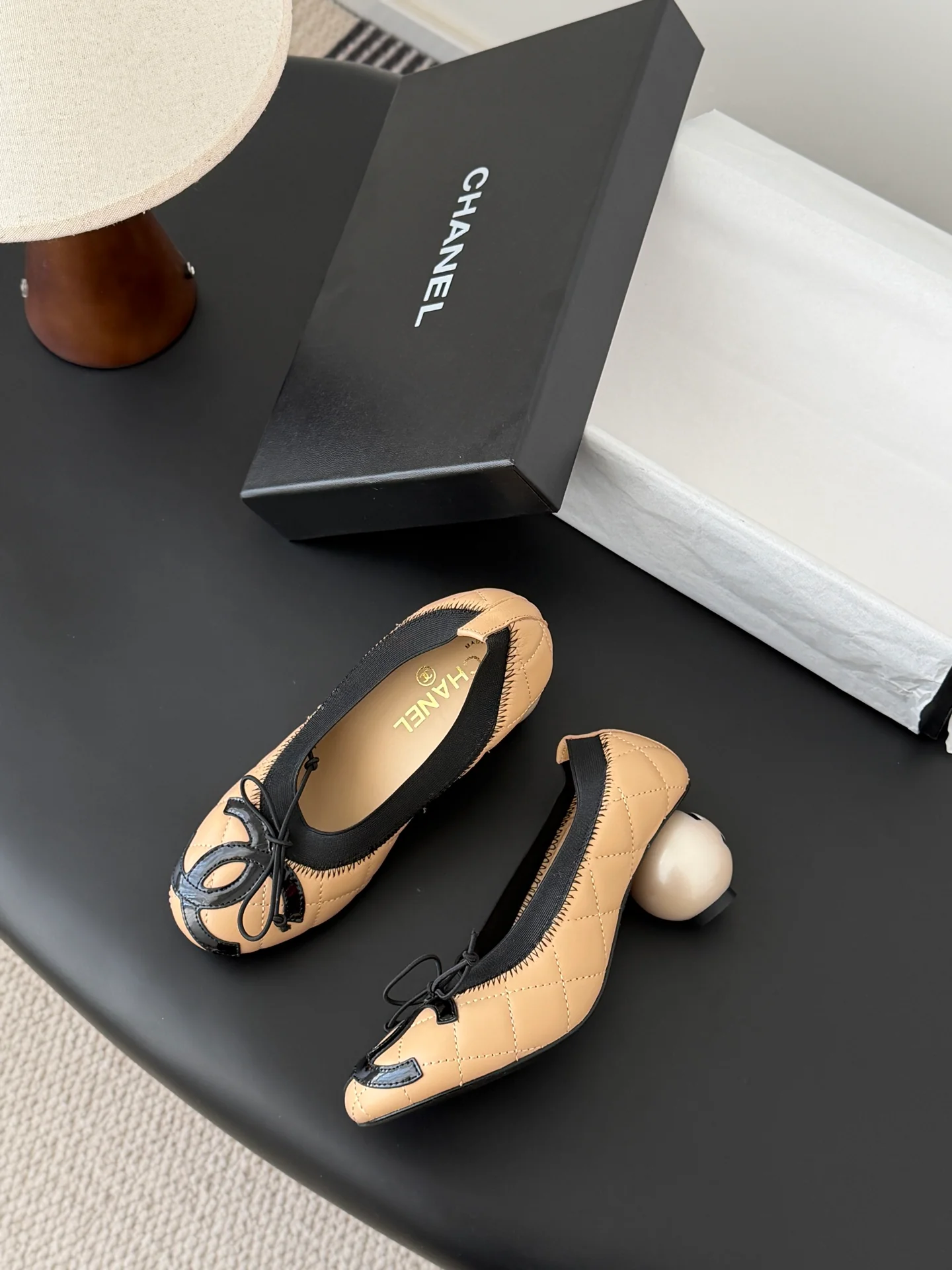 Chan 25k chunky heel ballerina shoes