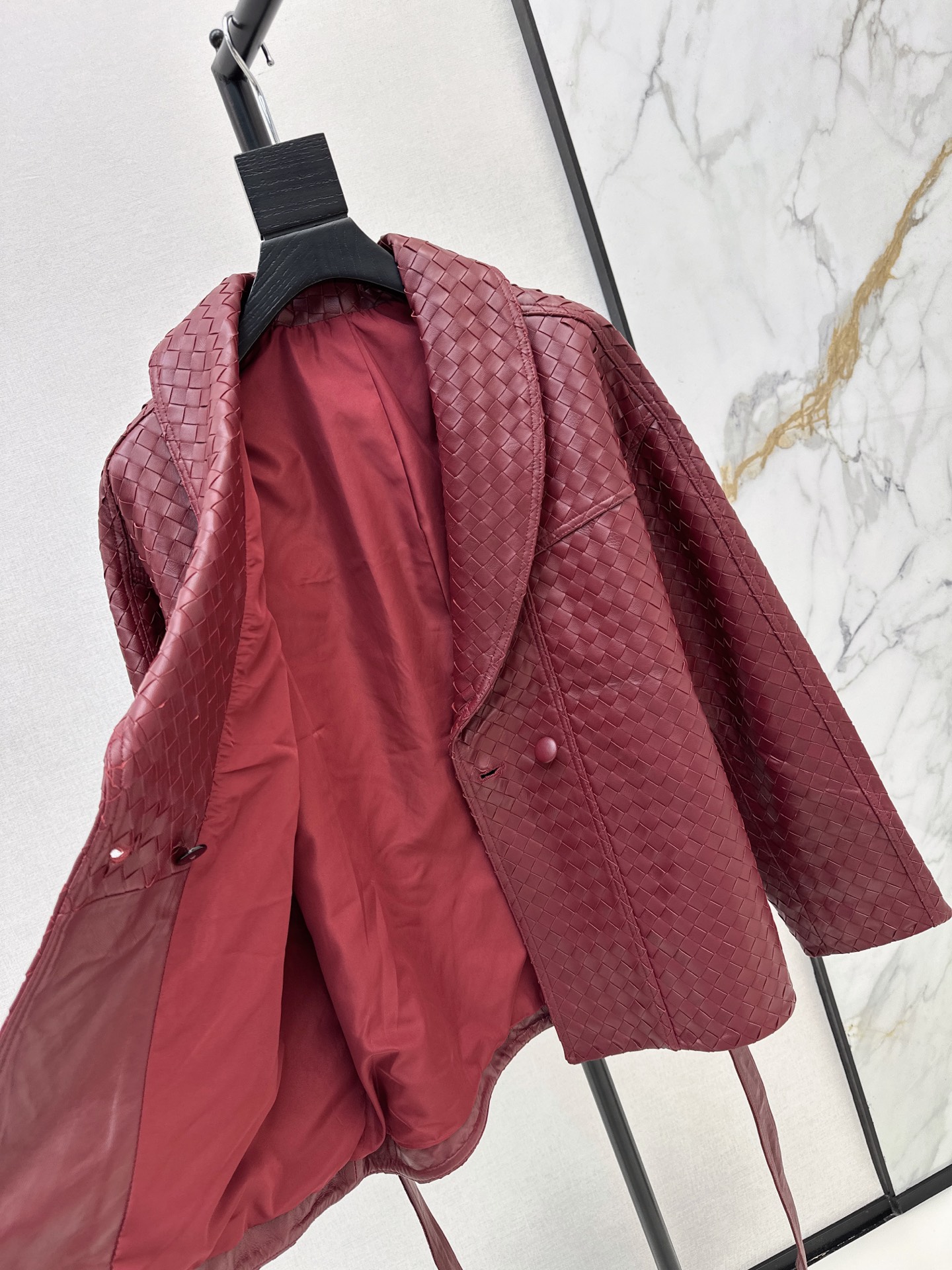 Bott 26ss leather woven jacket