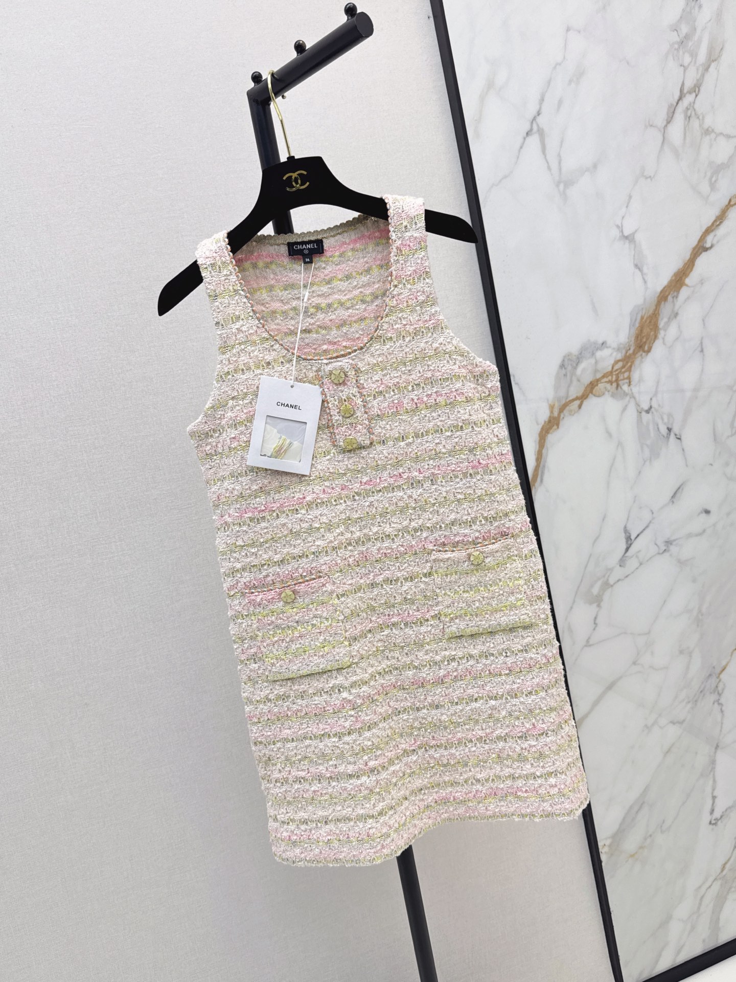 Chan 26fw U-neck sleeveless dress