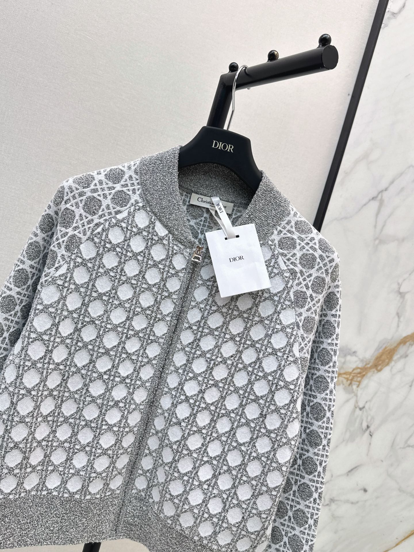 CD 26ss check jacquard knit jacket