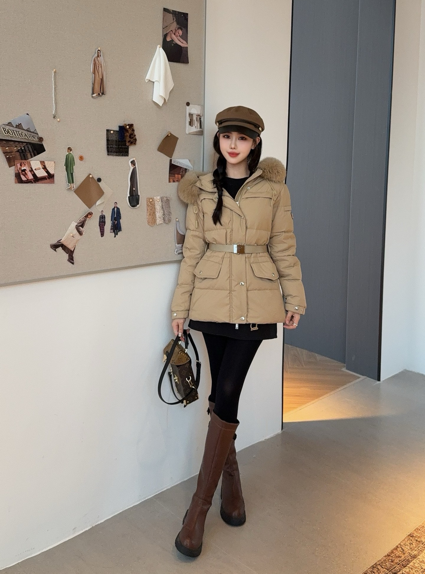 Pra 26fw hooded down jacket