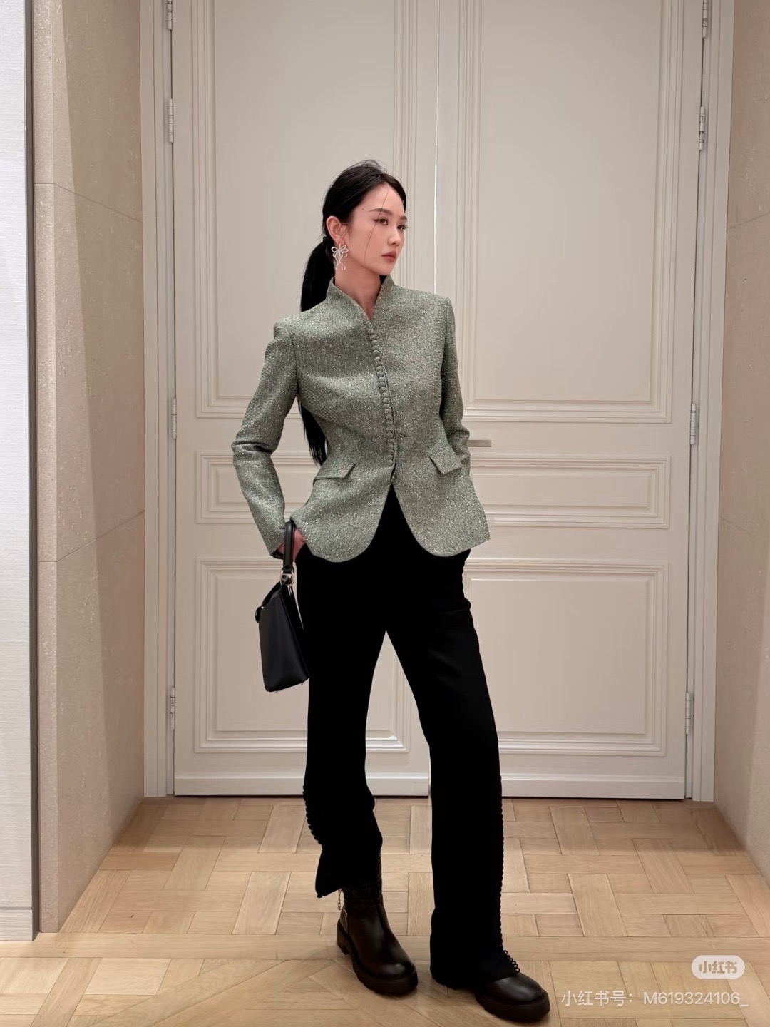 CD 26fw high-waist straight-leg pants