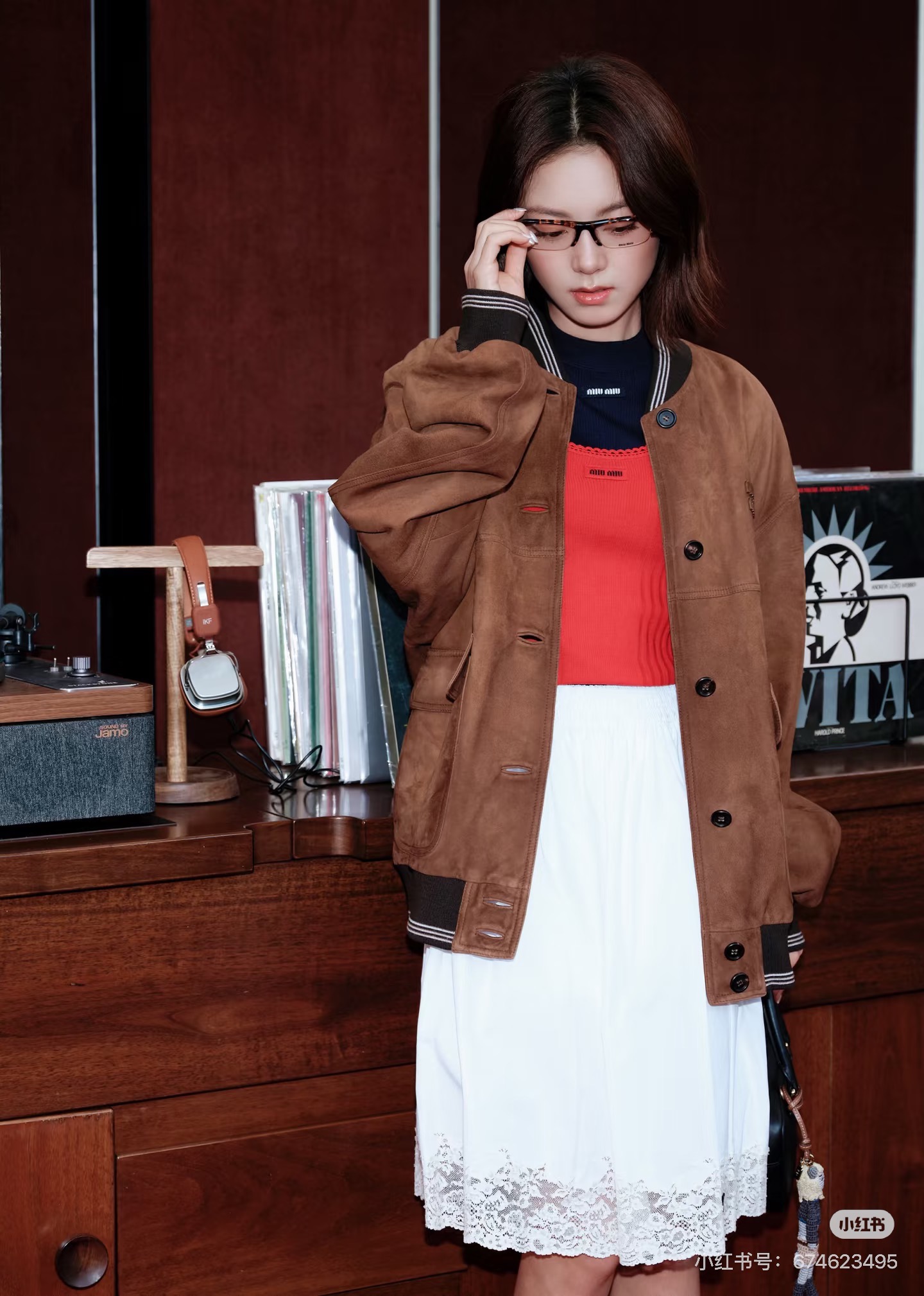 Miu 26fw leather jacket