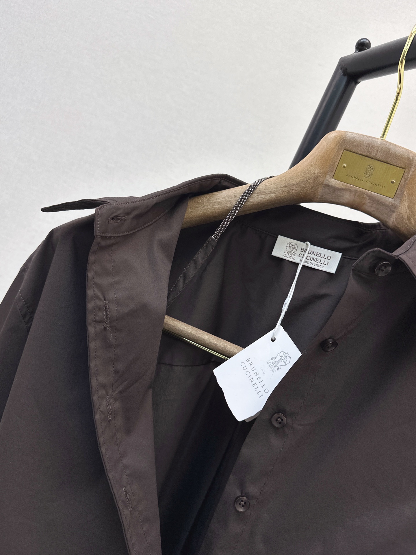 Brun 26fw asymmetric layered shirt