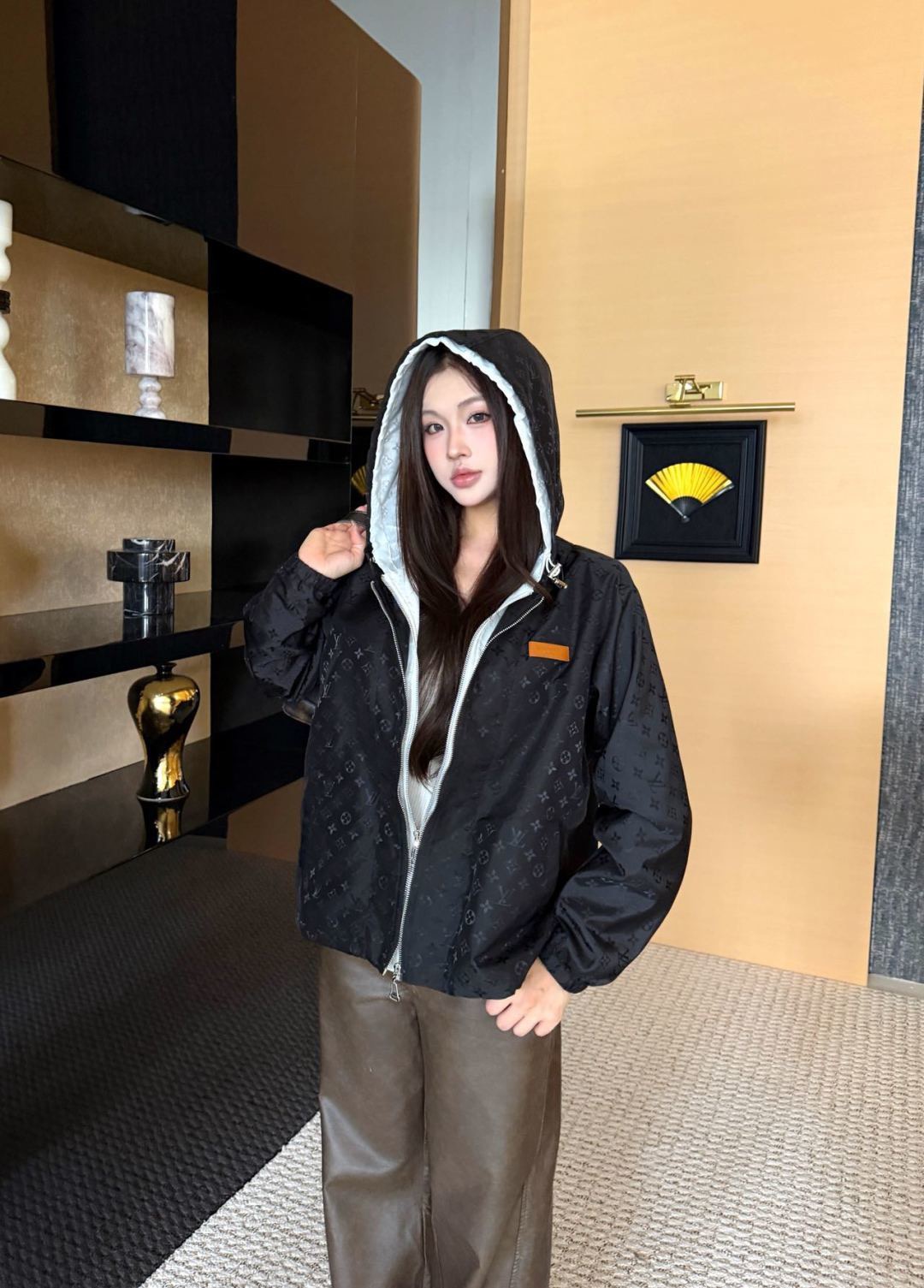 Loui 26fw jacquard hooded jacket