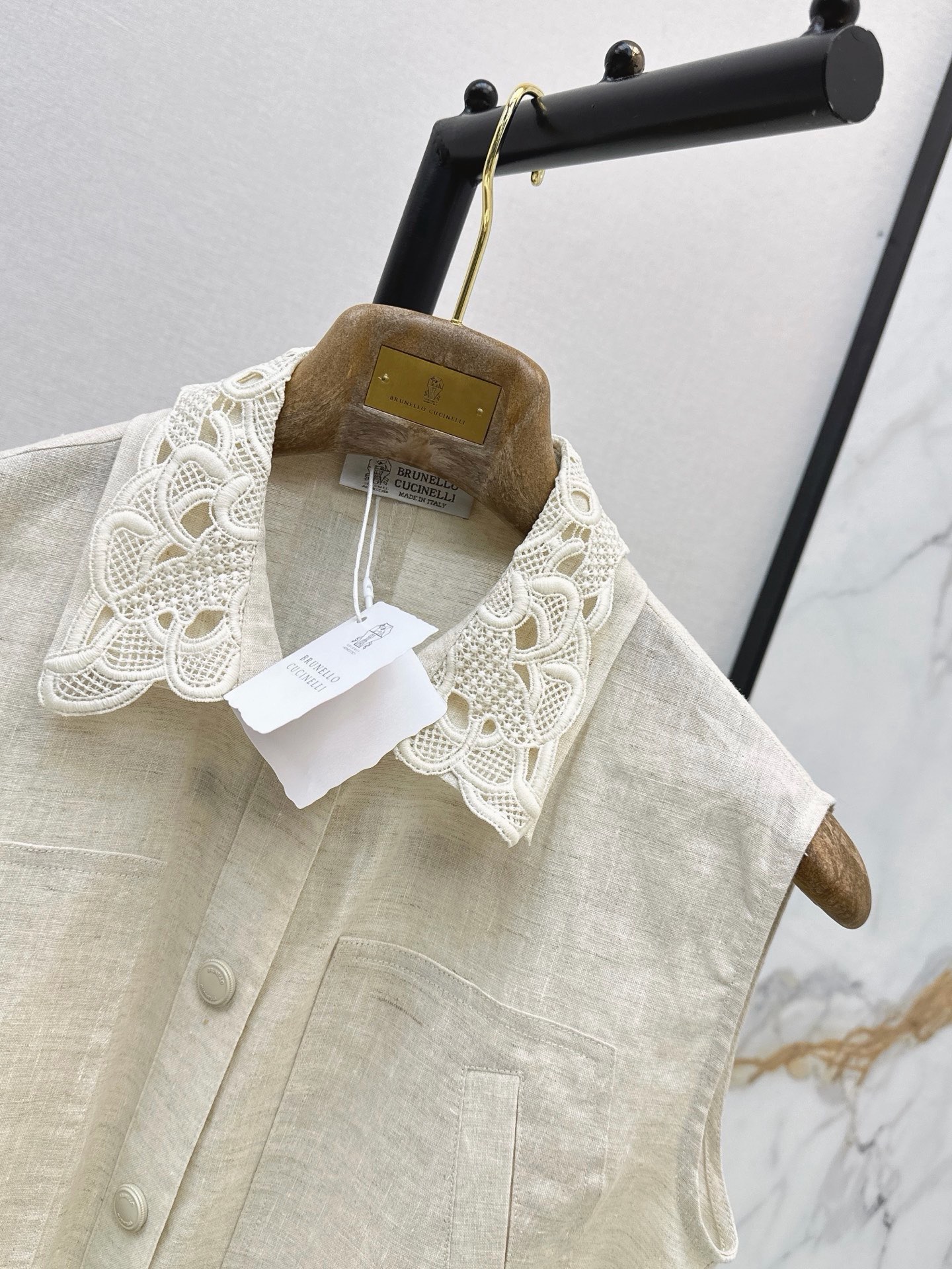 Brun 26ss embroidery waistcoat