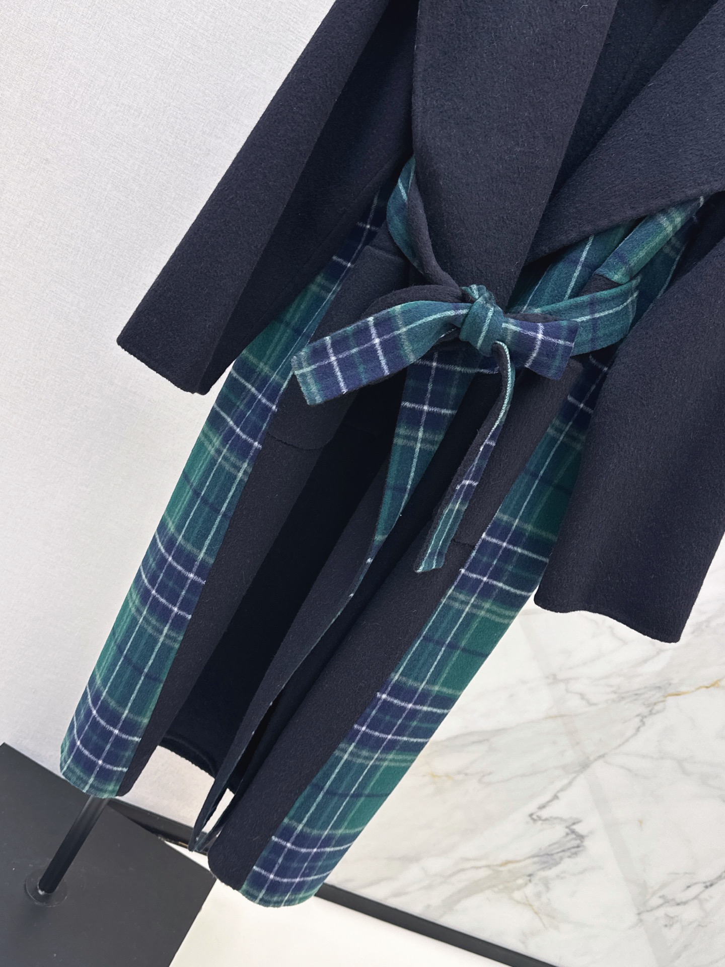 Loe 26fw check contract wool overcoats