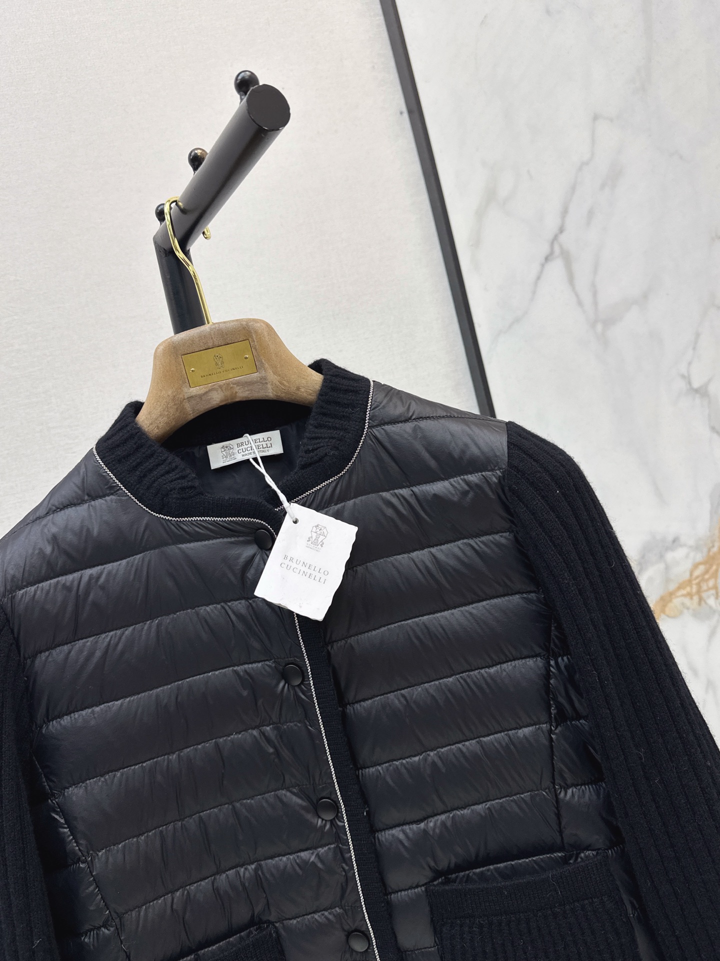 Brun 26fw wool knit contract down jacket