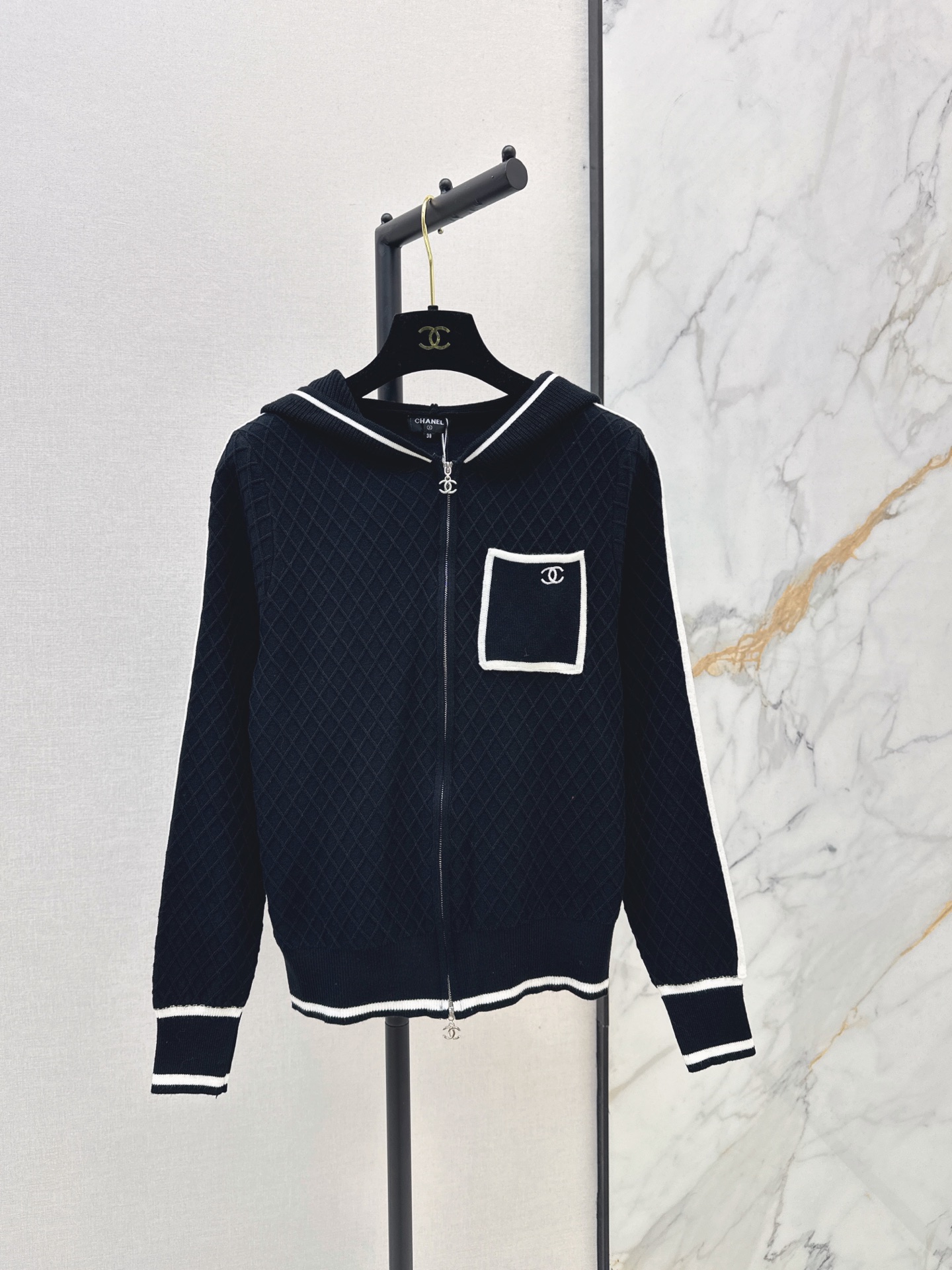 Chan 26fw hooded knit cardigan