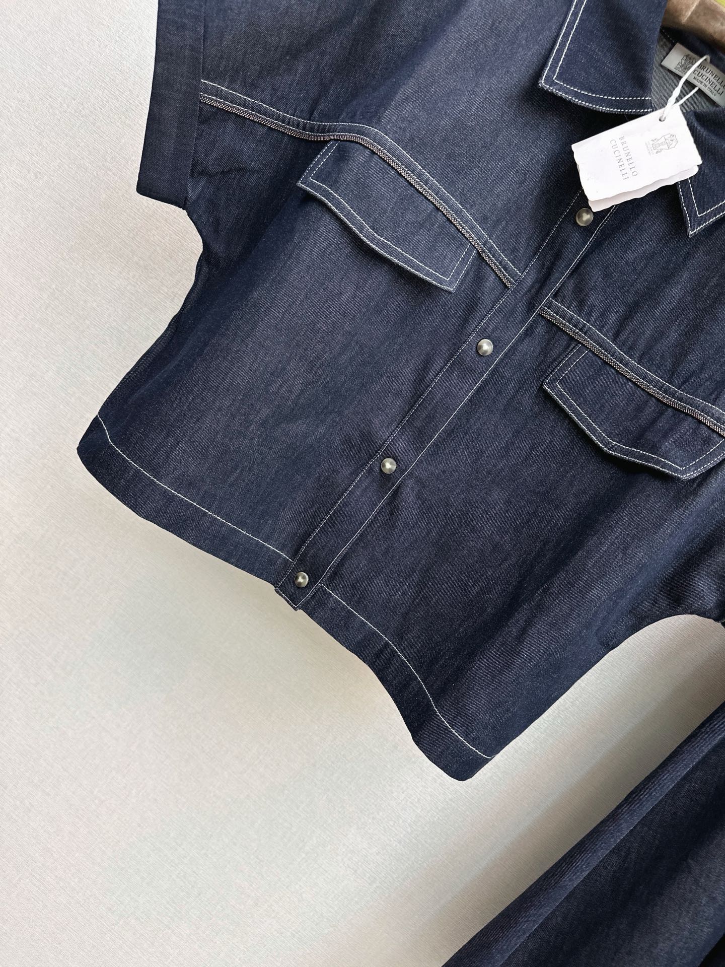 Brun 26ss denim shirt skirt sets