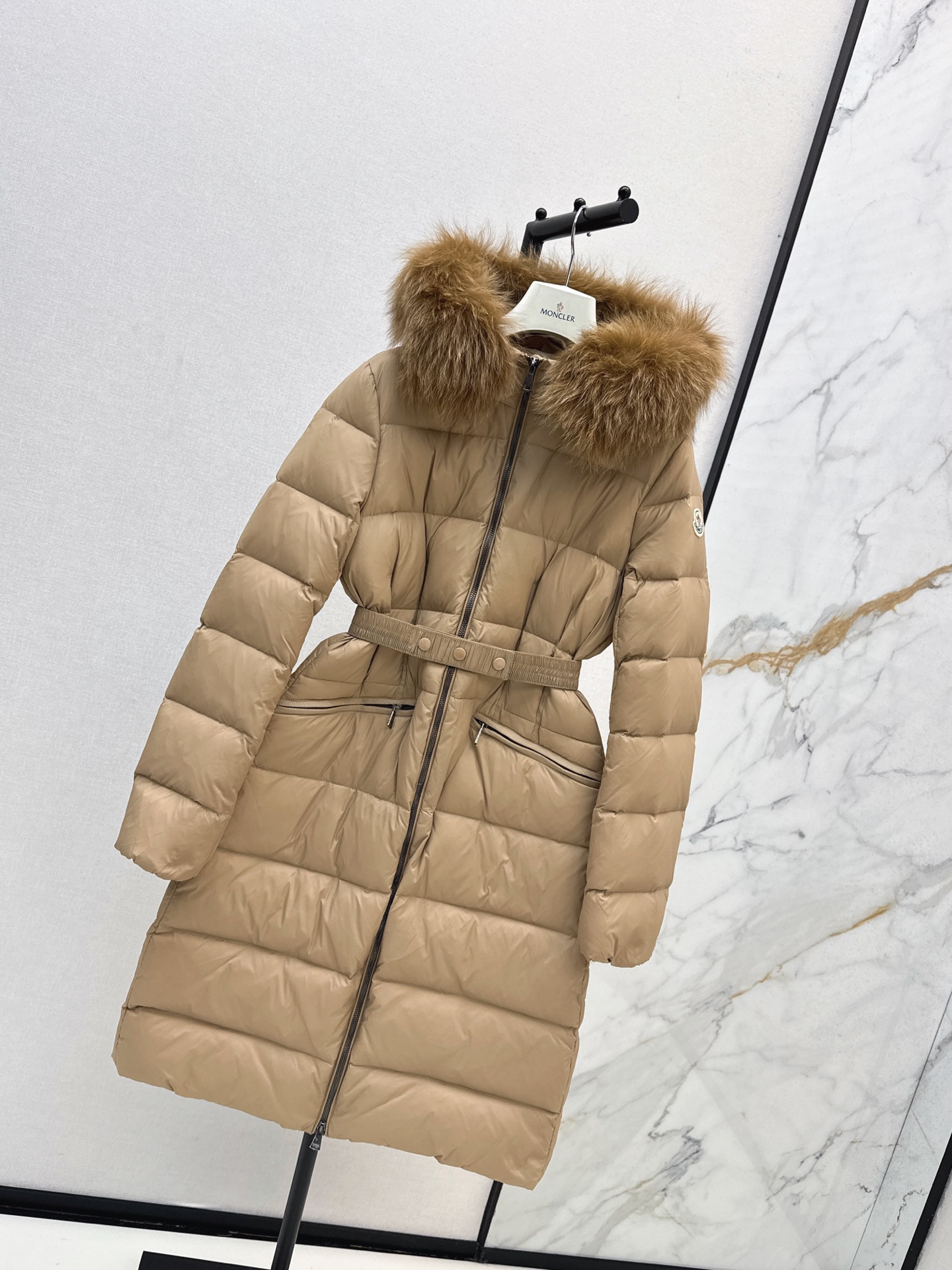 Monc 26fw hooded long down jacket