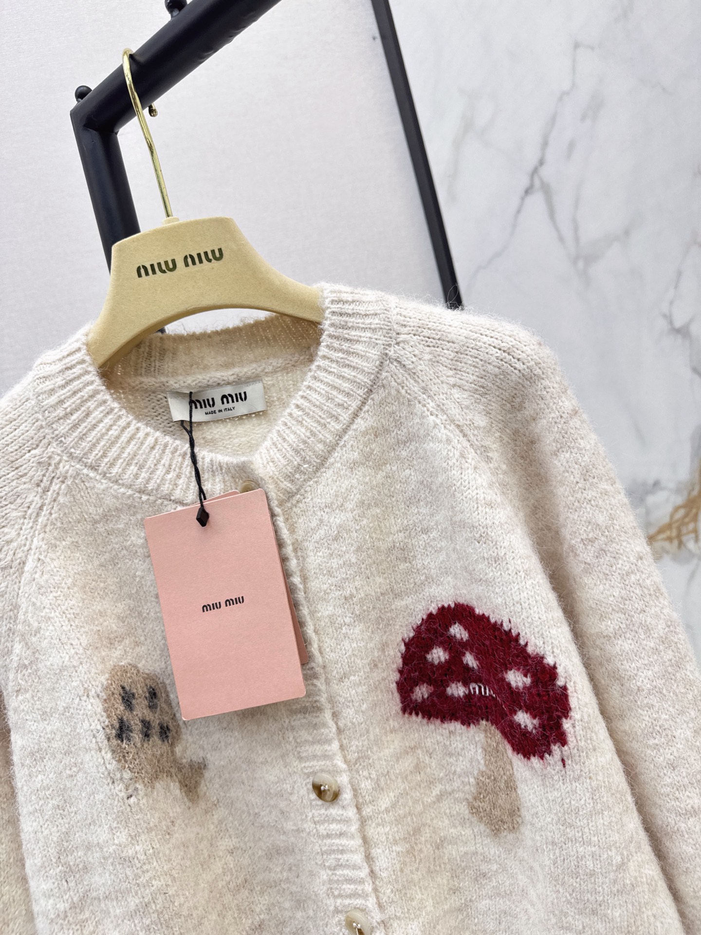 Miu 26fw jacquard knit cardigan