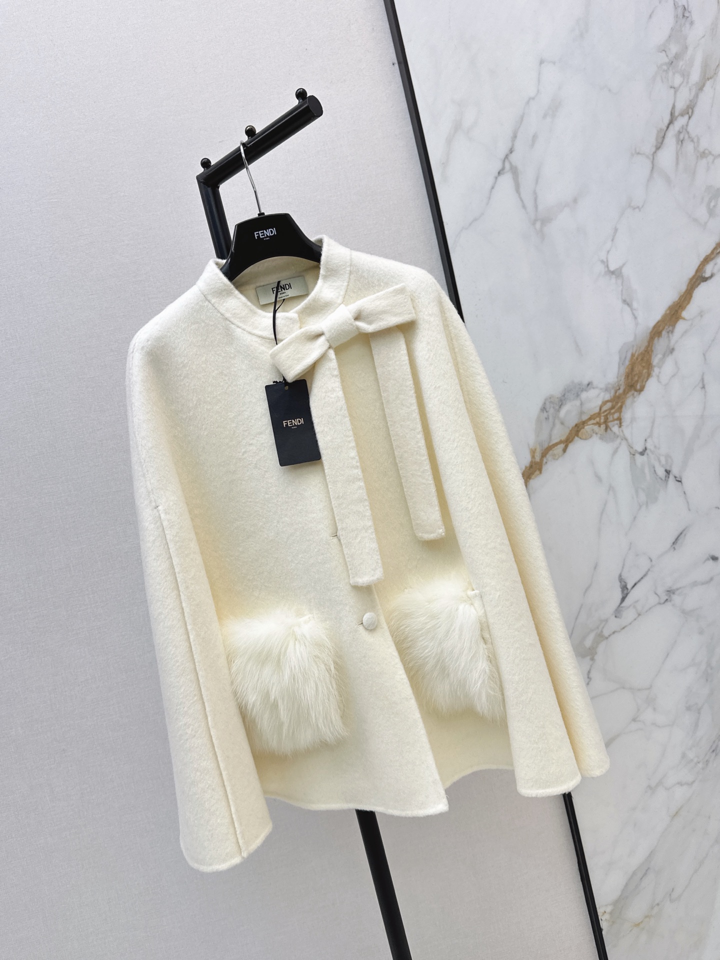 Fen 26fw woolen cape jacket