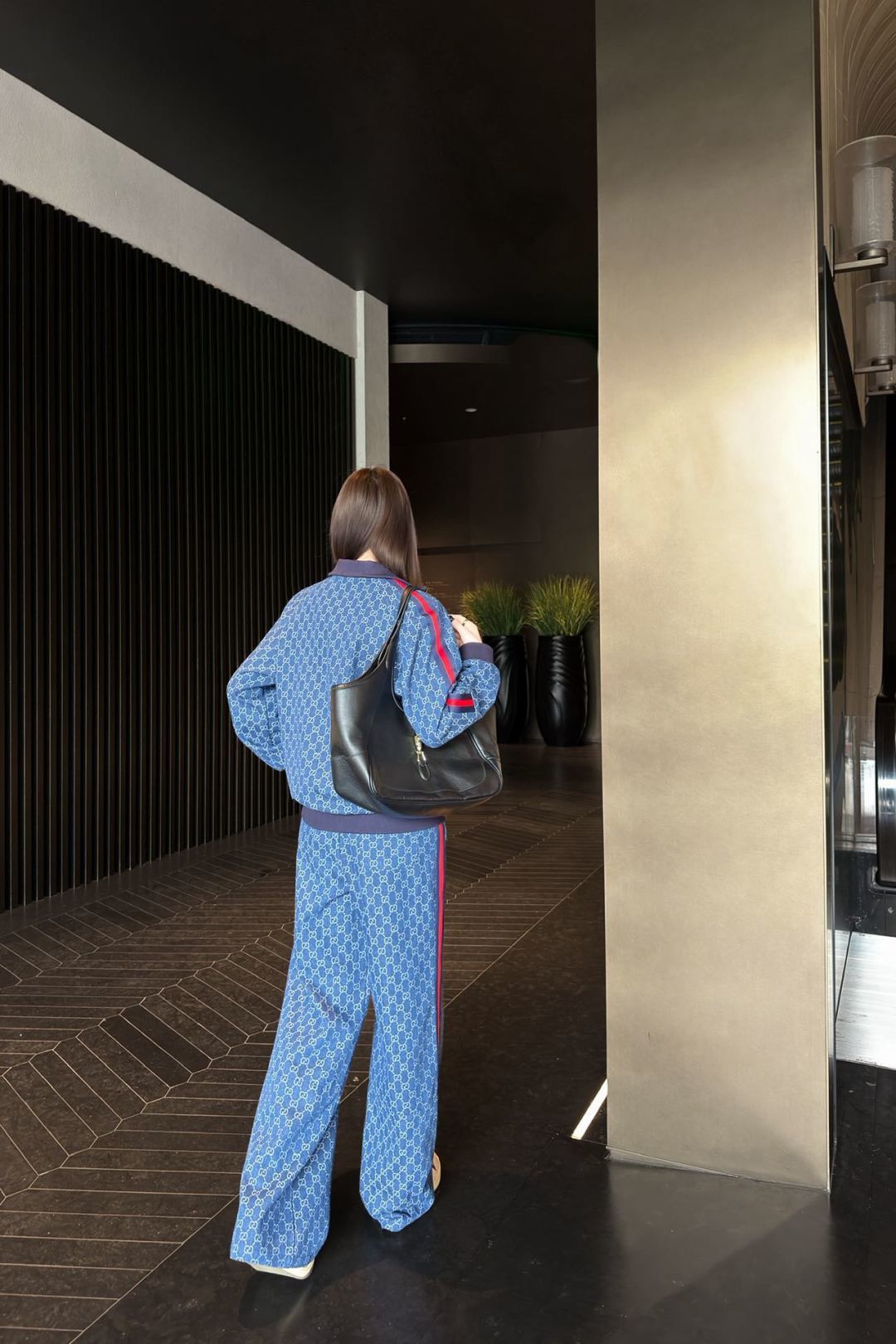Guc 26fw jacquard denim jacket pants sets