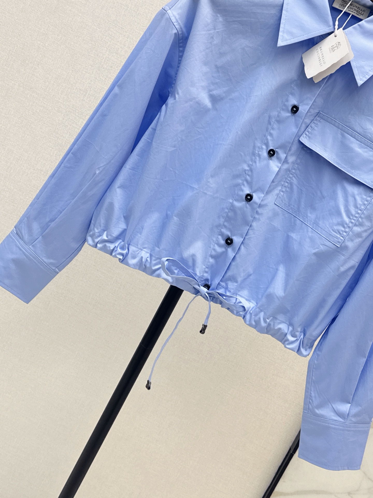 Brun 26fw cropped drawstring shirt