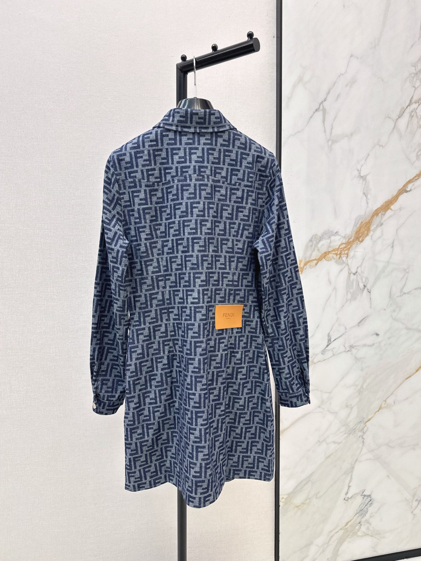 Fen 26fw jacquard denim dress