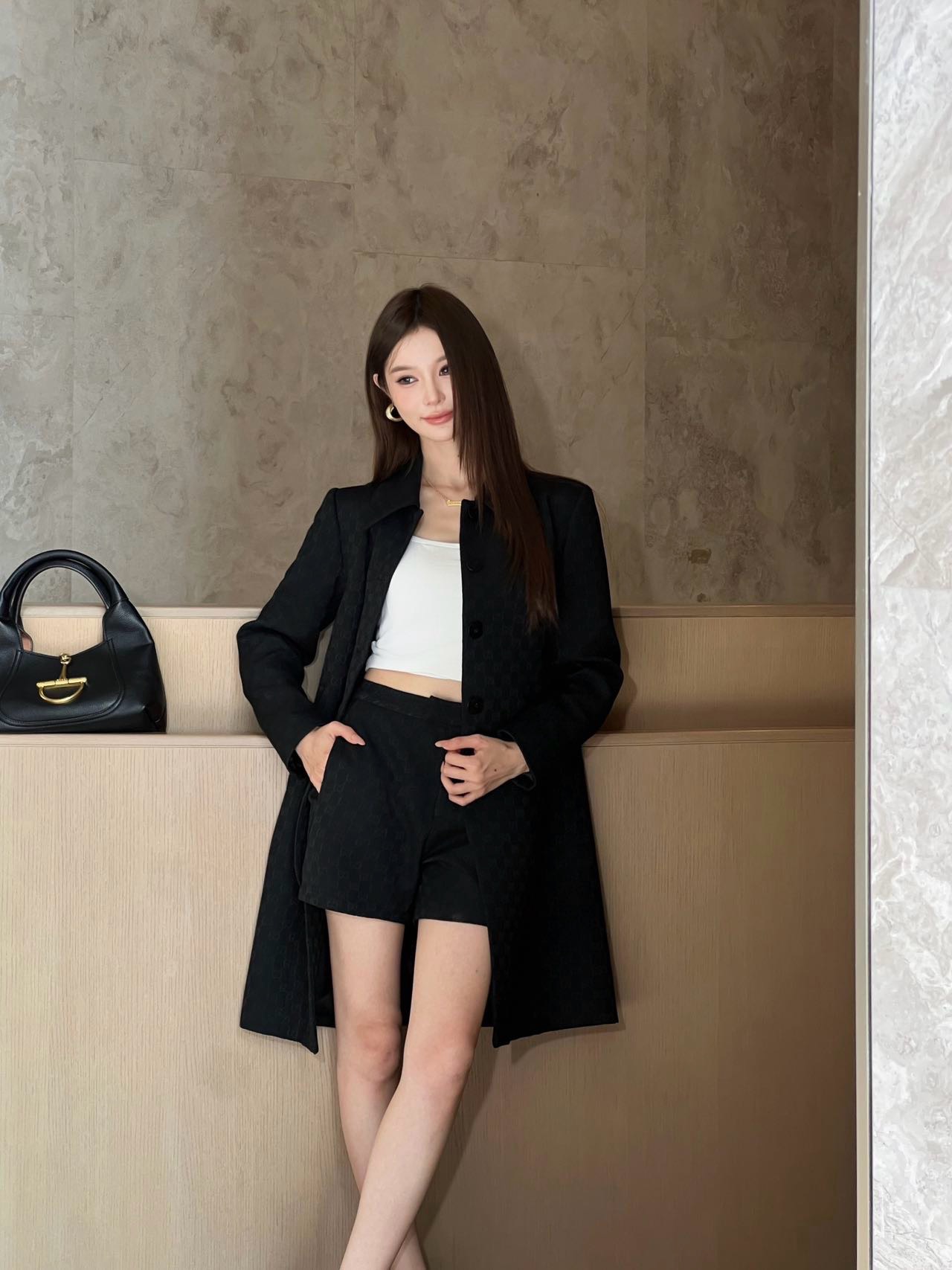 Guc 26fw long jacquard jacket