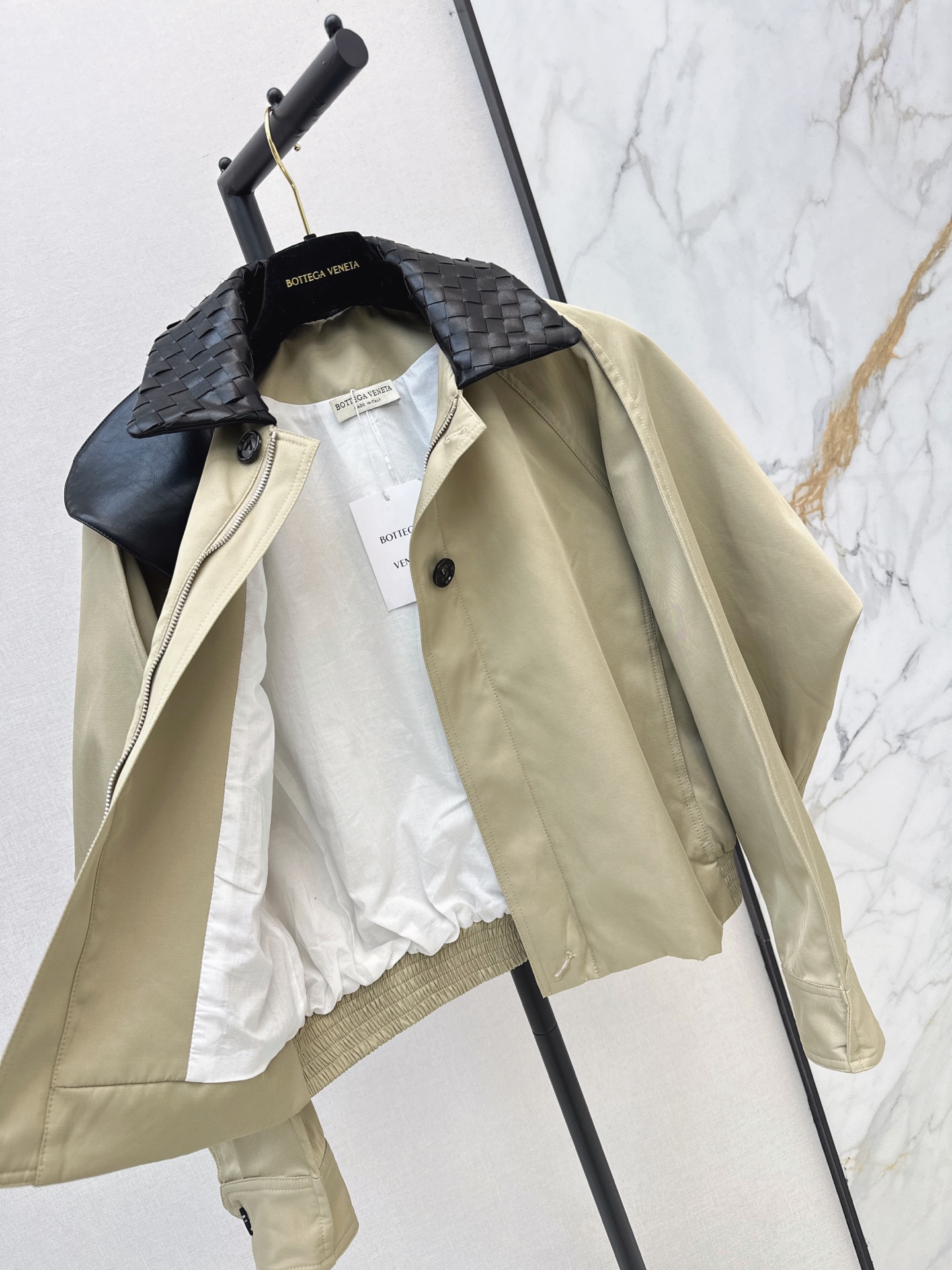 Bott 26fw woven neck cropped jacket