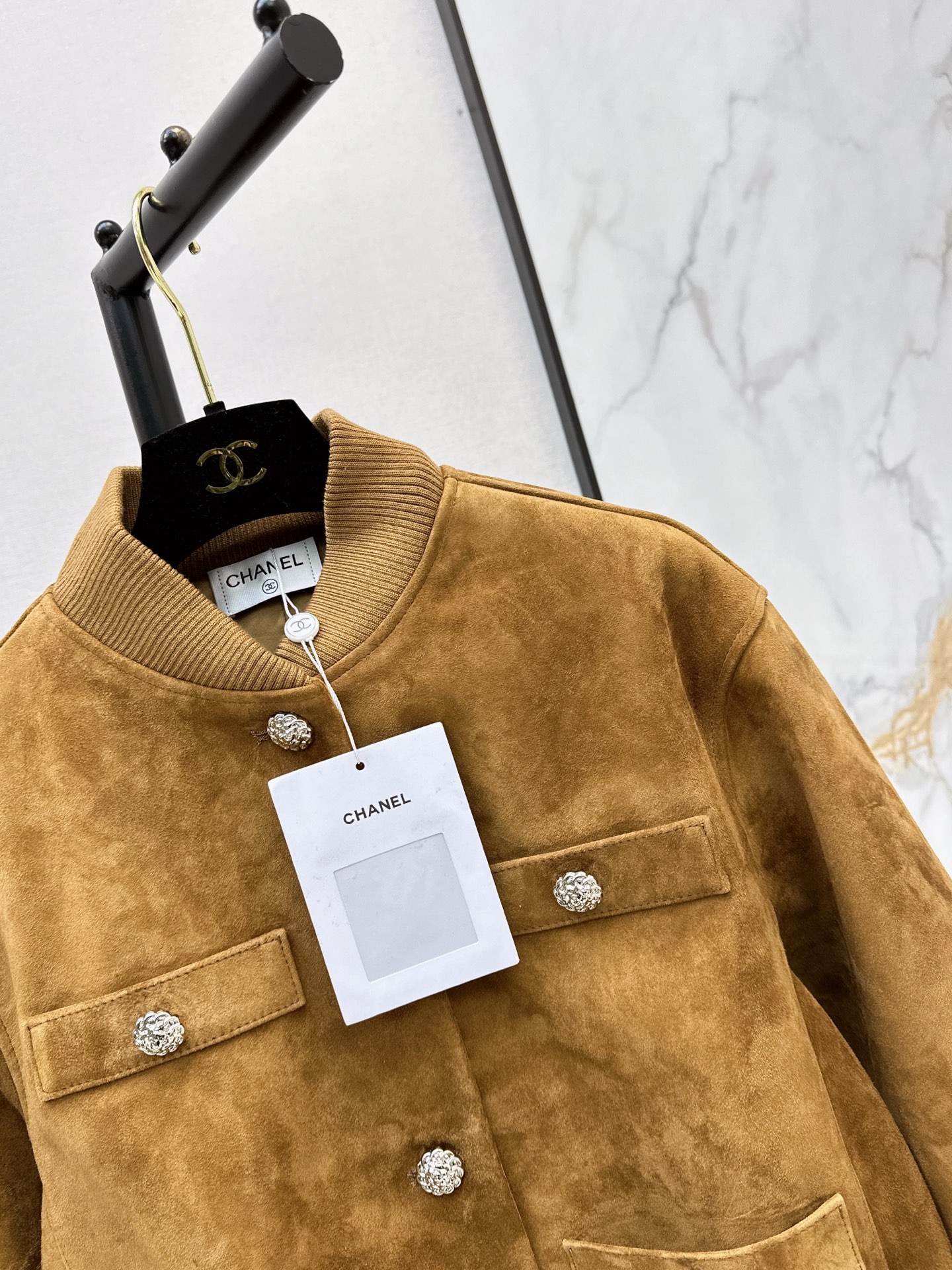 Chan 26fw suede fleece leather jacket