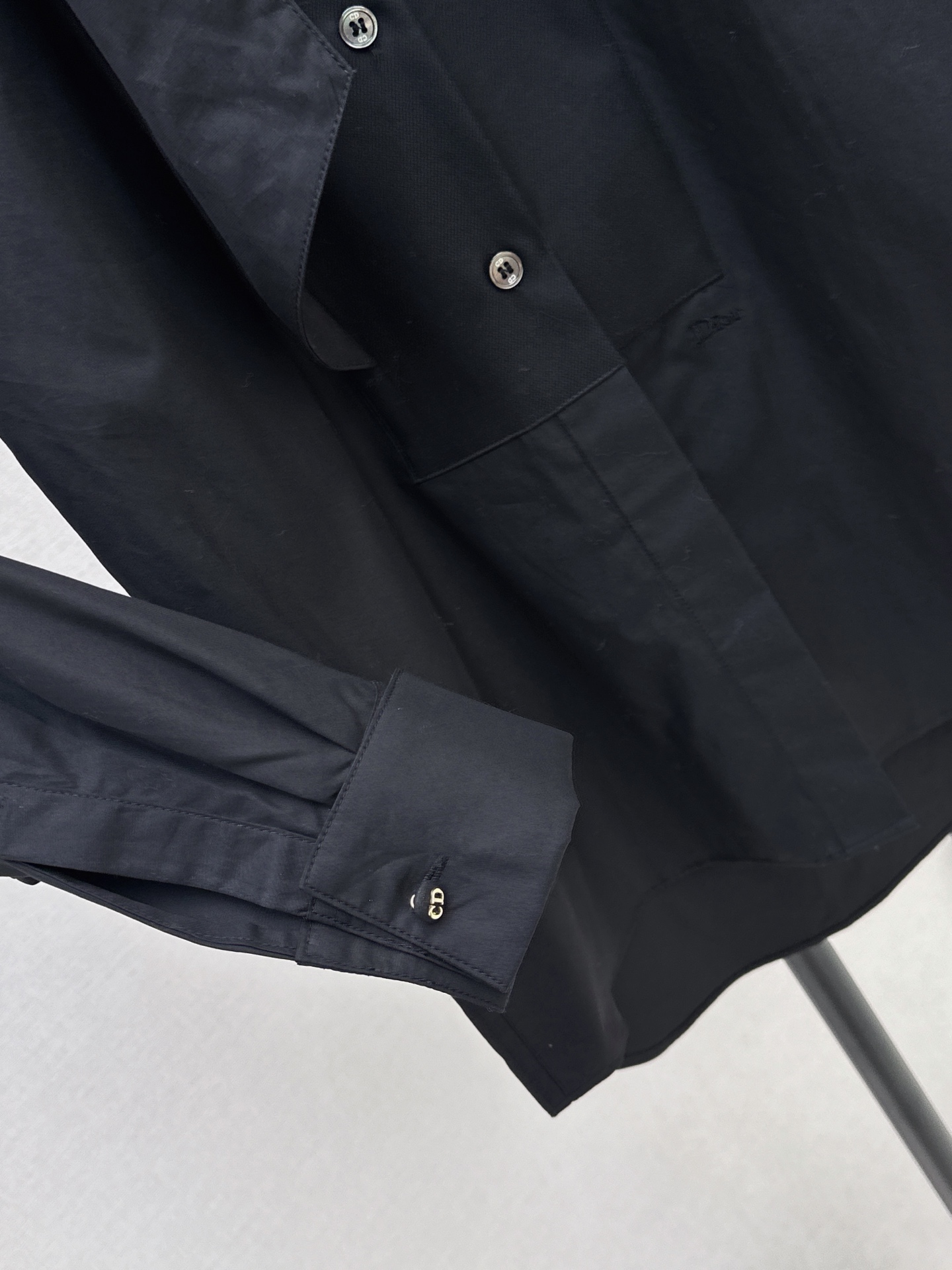 CD 26fw Ring-Detail Tie-Neck Shirt