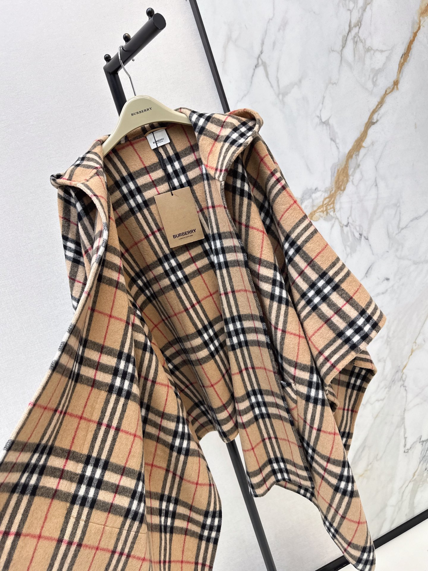 Bur 26fw woolen cape hoode overcoats