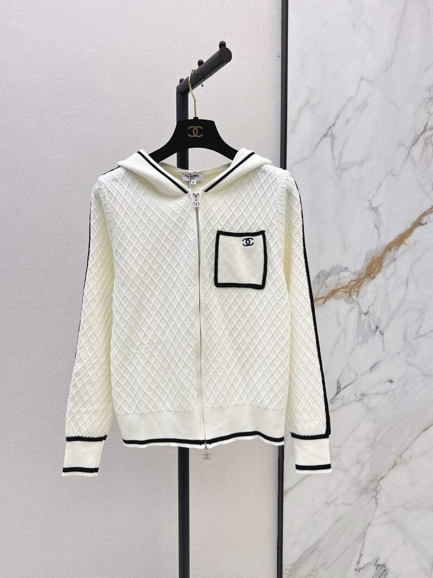 Chan 26fw hooded knit cardigan