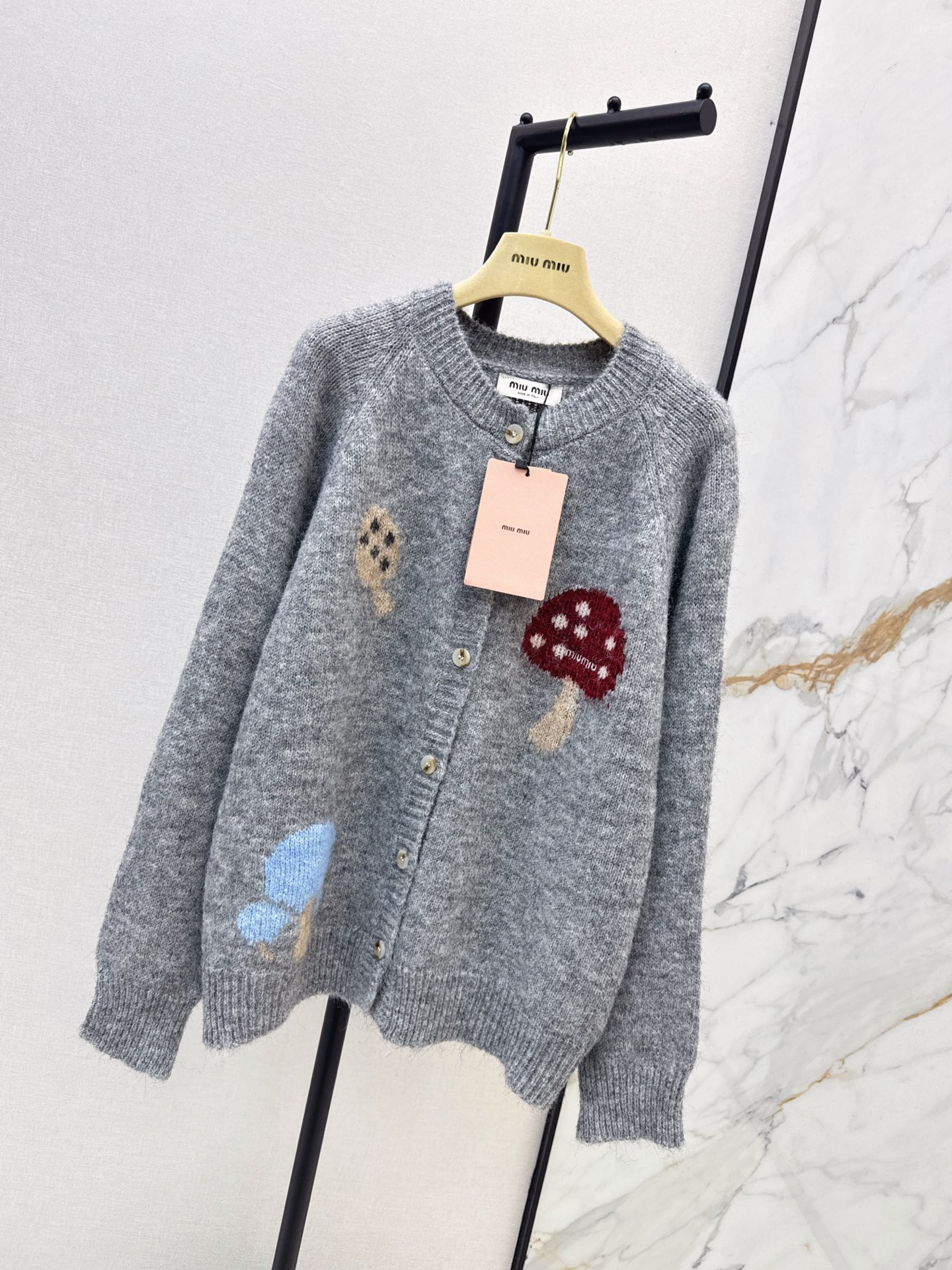 Miu 26fw jacquard knit cardigan