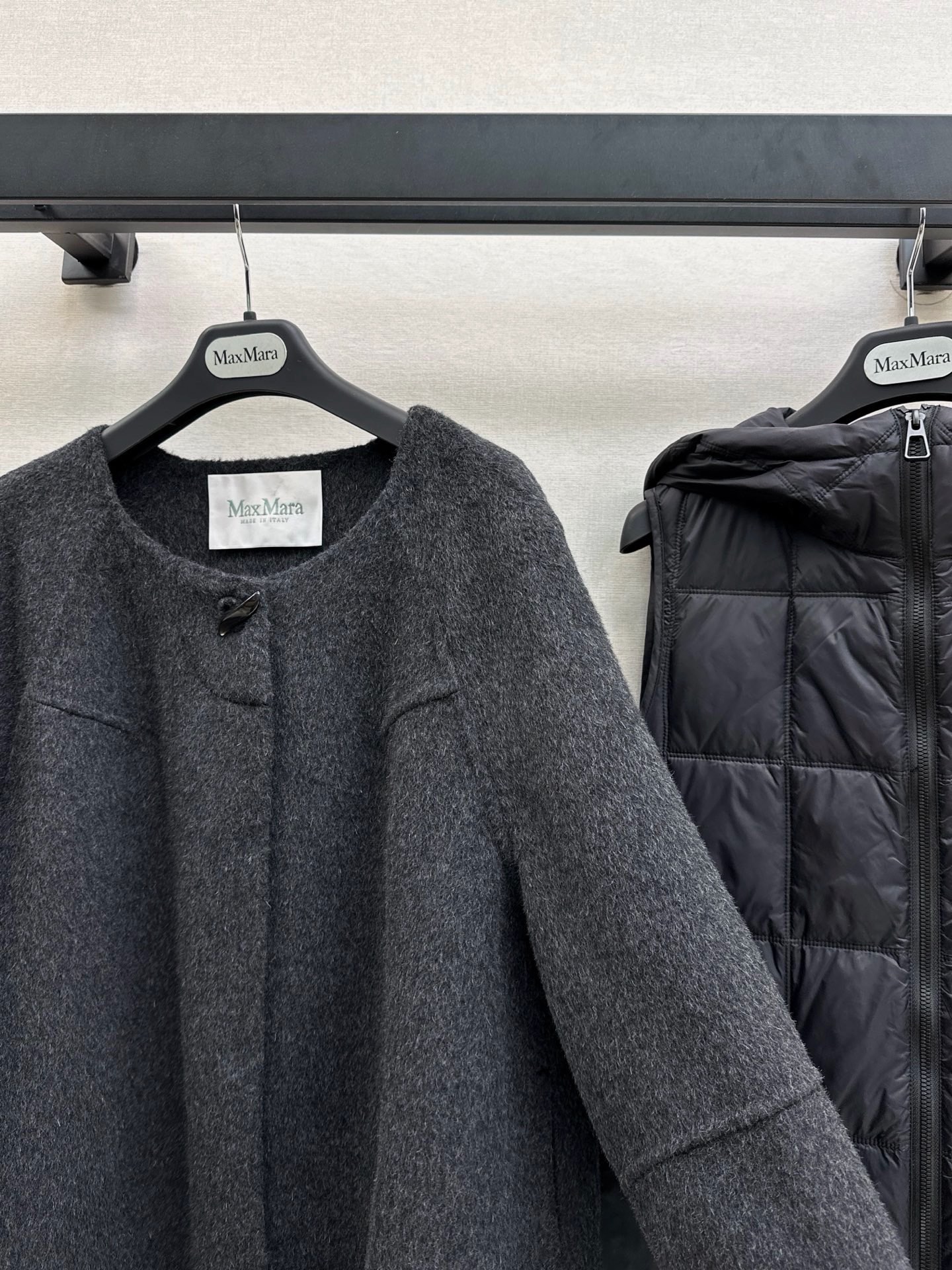 Max 26fw hooded down vest overcoats sets