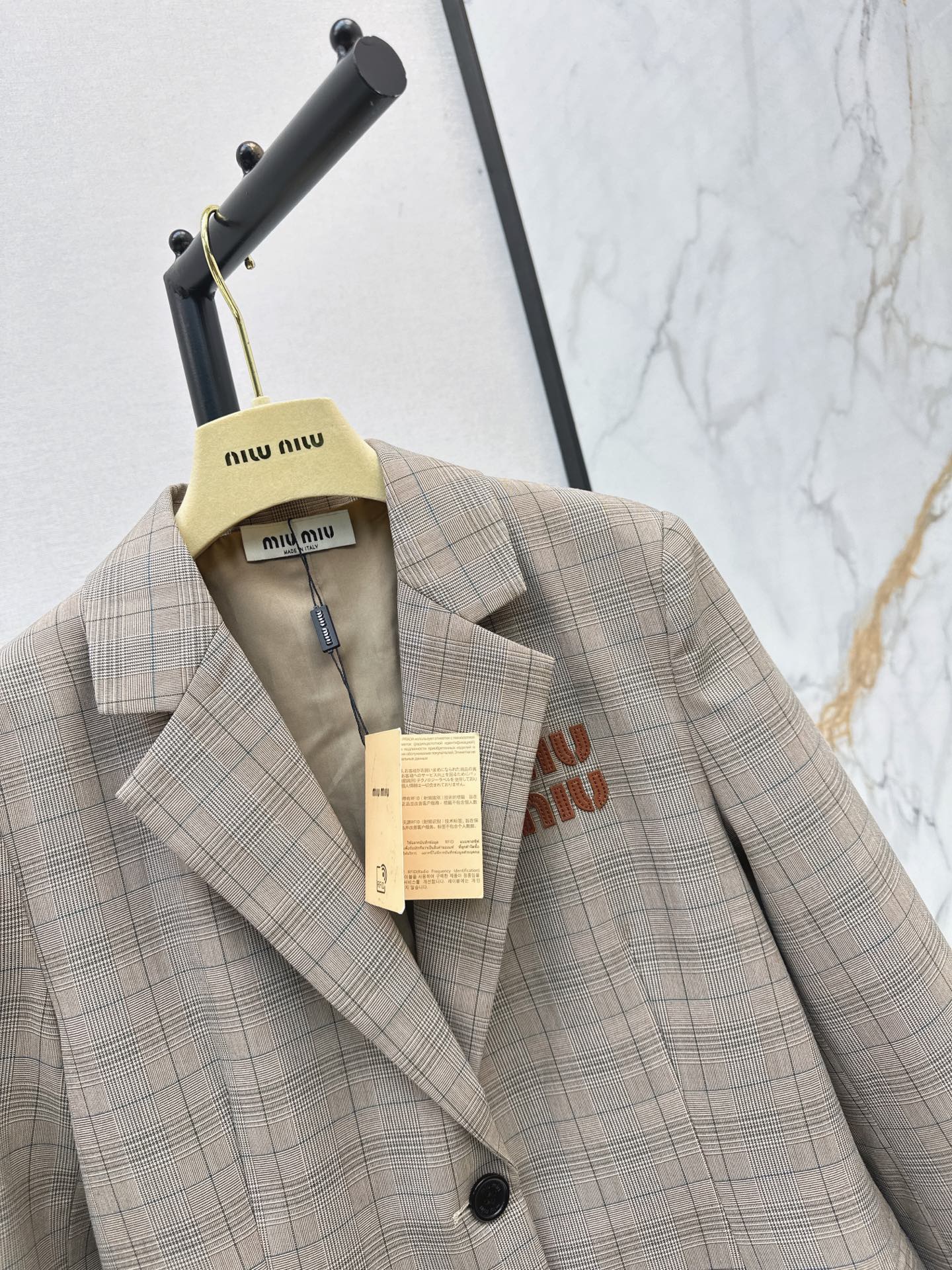 Miu 26fwcheck blazer