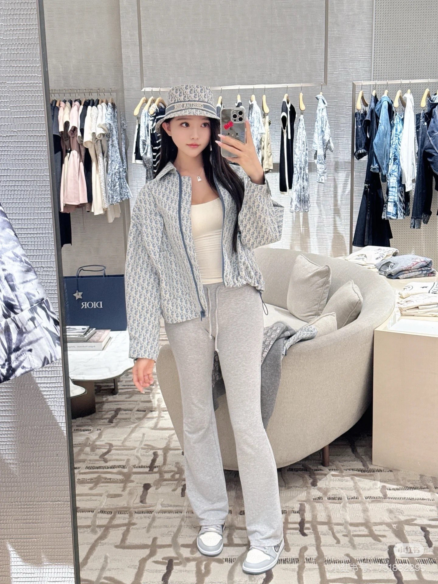 CD 26fw jacquard zipper jacket