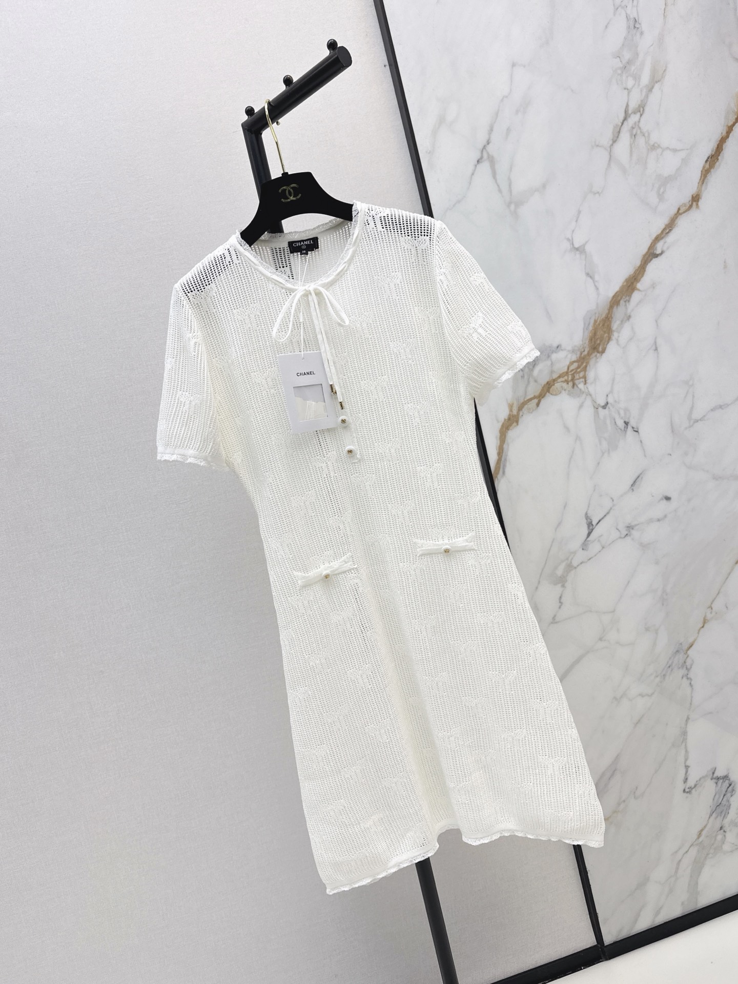 Chan 26ss jacquard knit dress