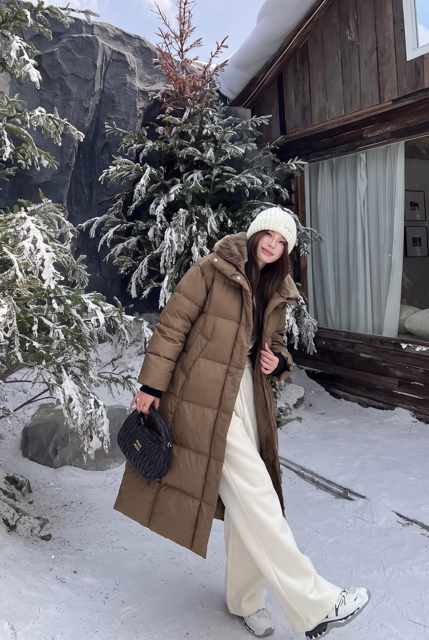 Pra 26fw hooded long down jacket