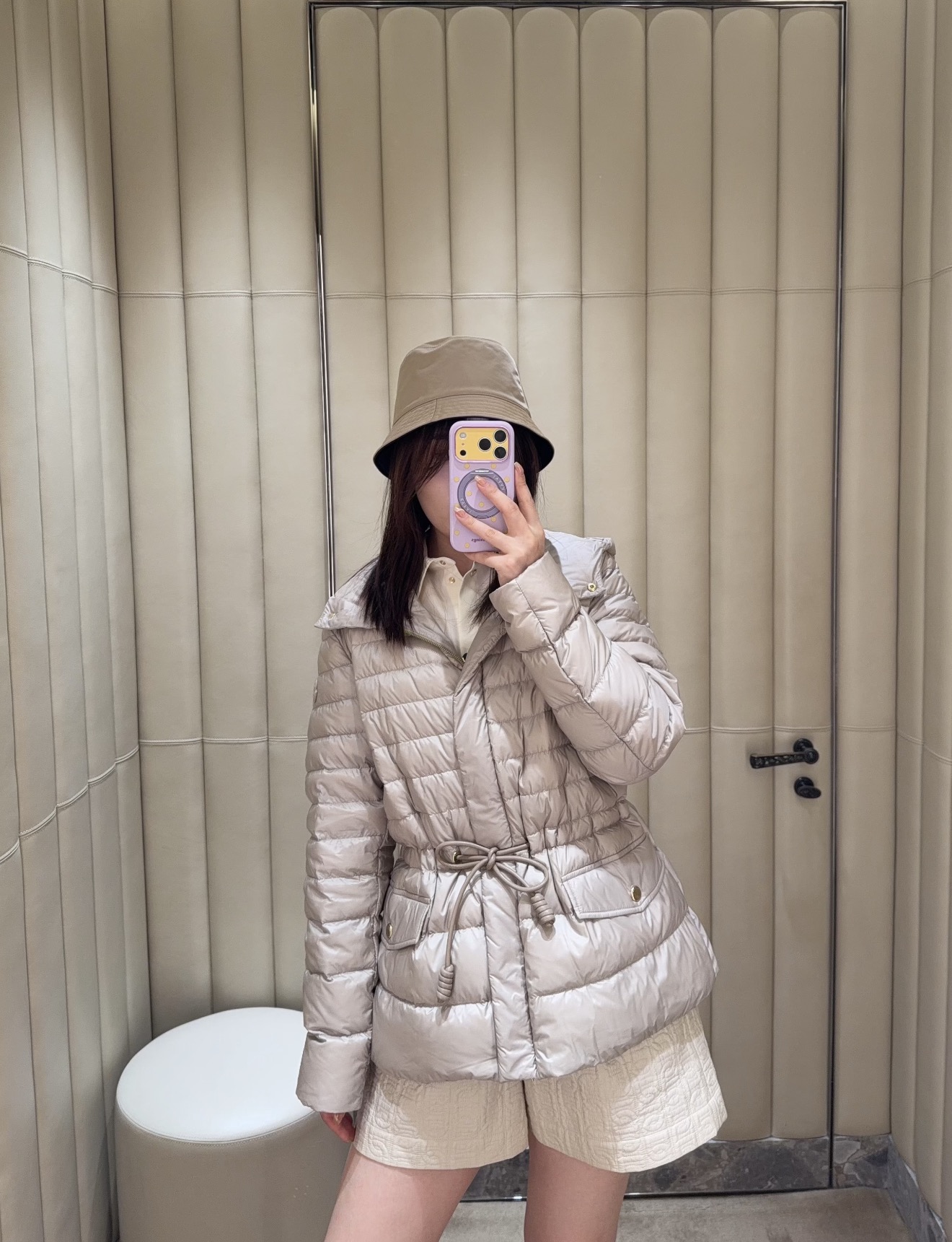 Monc 26fw Drawstring-Waist Puffer Jacket