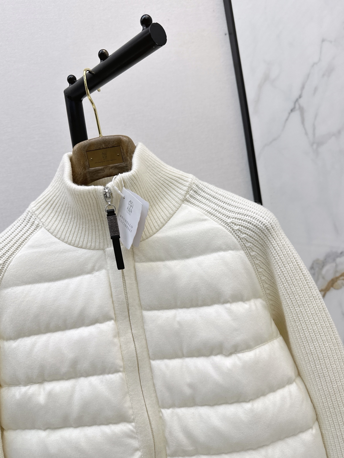 Brun 26fw knit contract down jacket