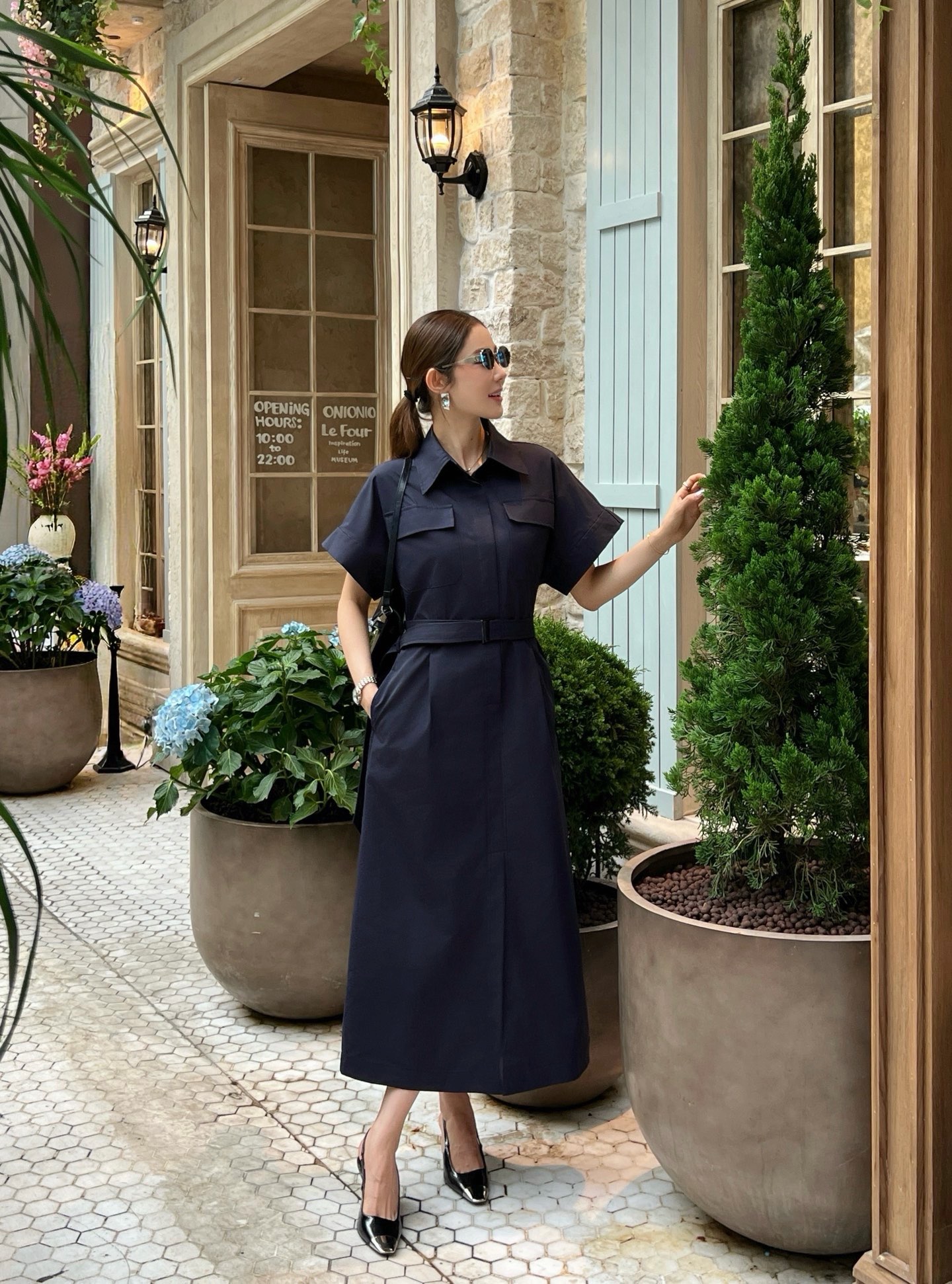 Brun 26ss belted shirt dress