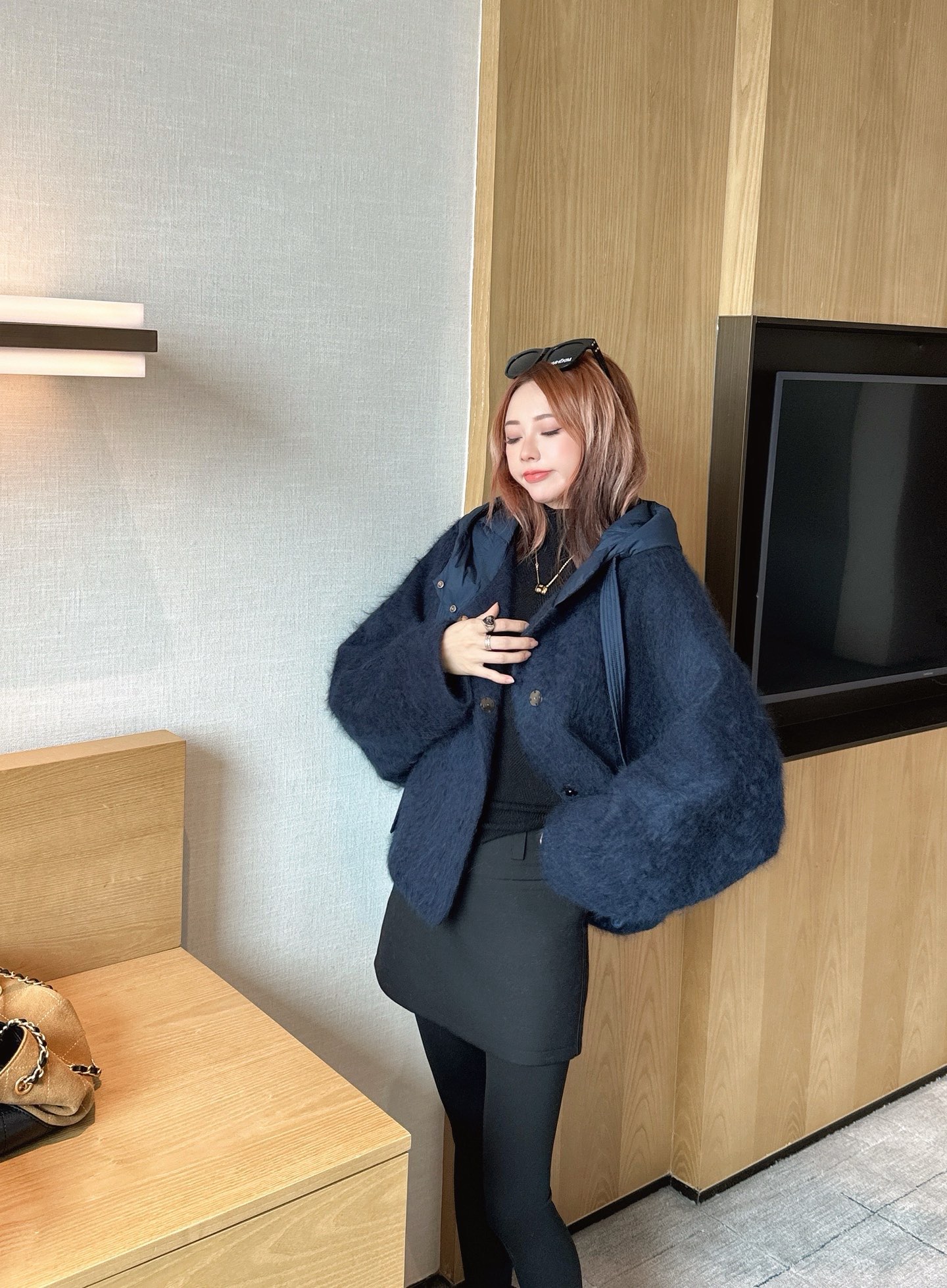 Max 26fw wool hooded jacket