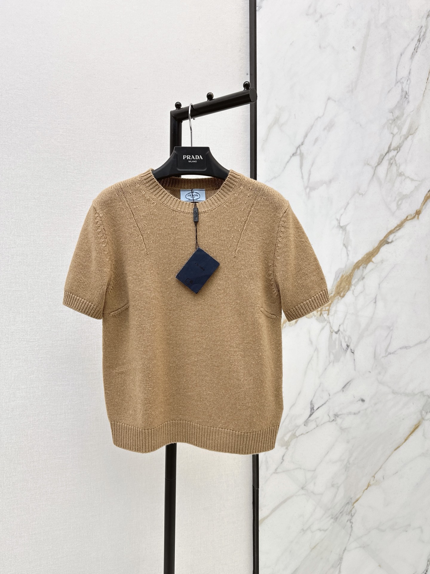 Pra 26fw beading shawl knit sweater