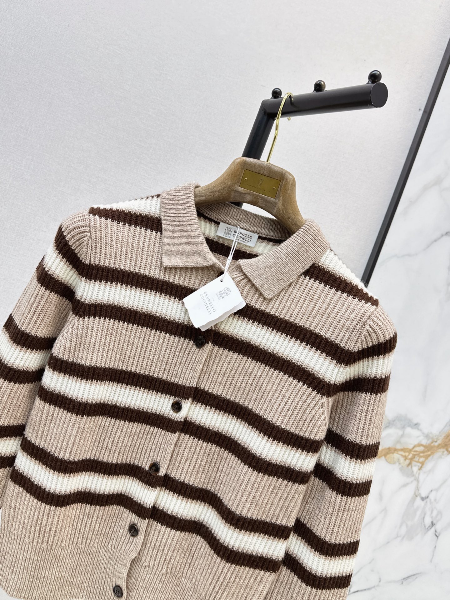 Brun 26fw stripe cardigan