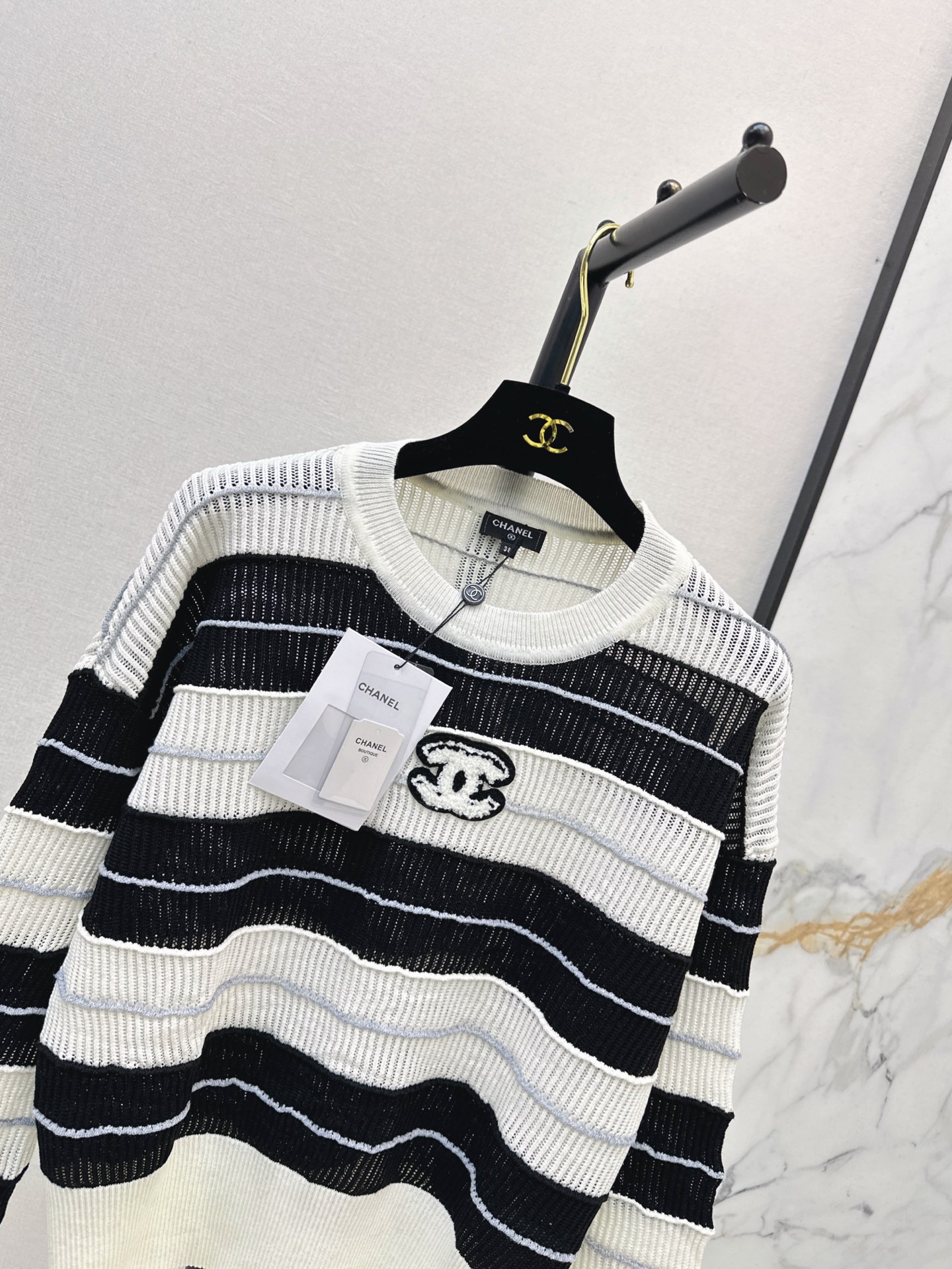 Chan 26fw stripe knit sweater