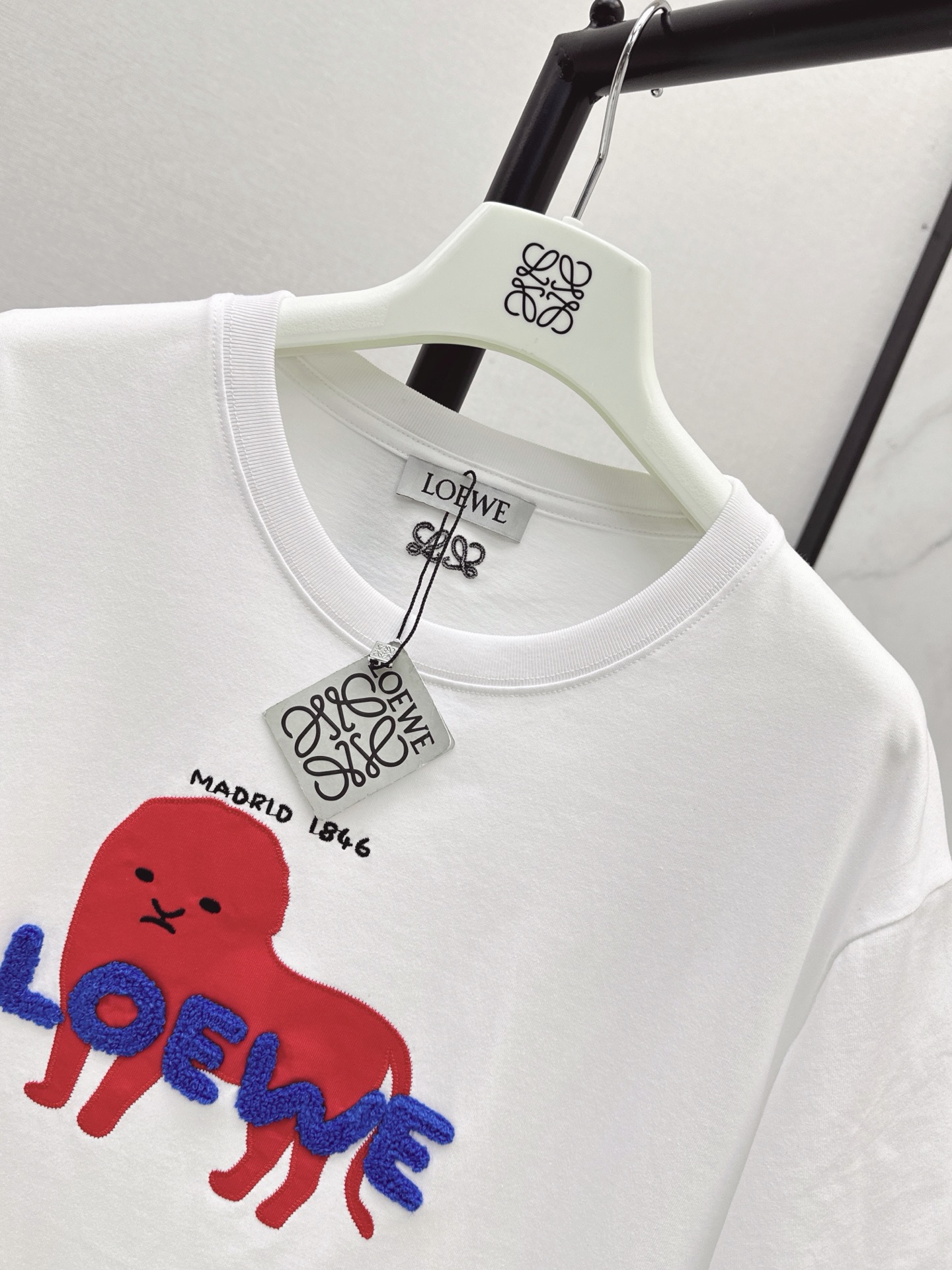 Loe 26ss print embroidery t-shirt